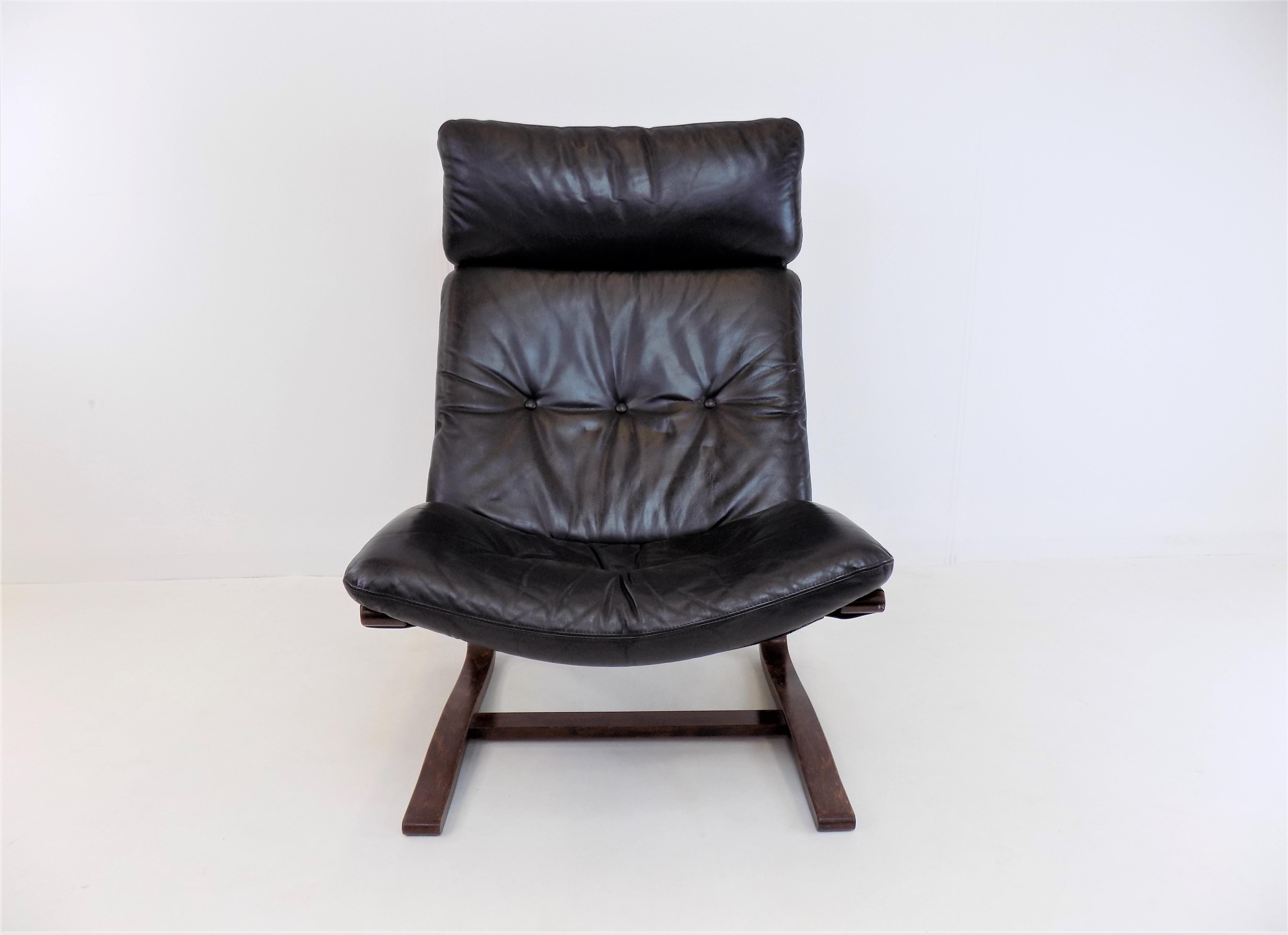Kengu Leather Lounge Chair by Elsa&Nordahl solheim for Rybo Rykken 5