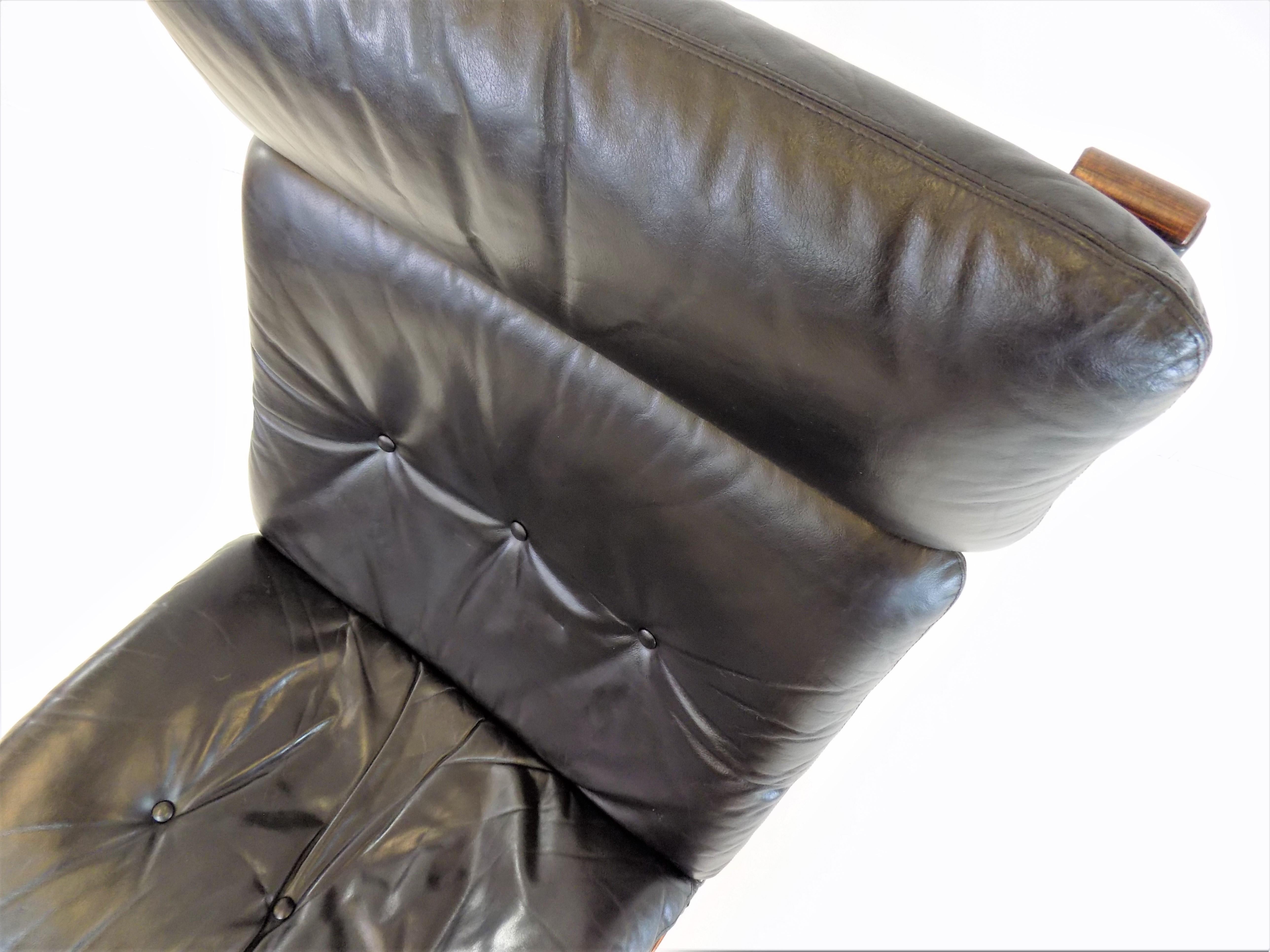 Kengu Leather Lounge Chair by Elsa&Nordahl solheim for Rybo Rykken 6