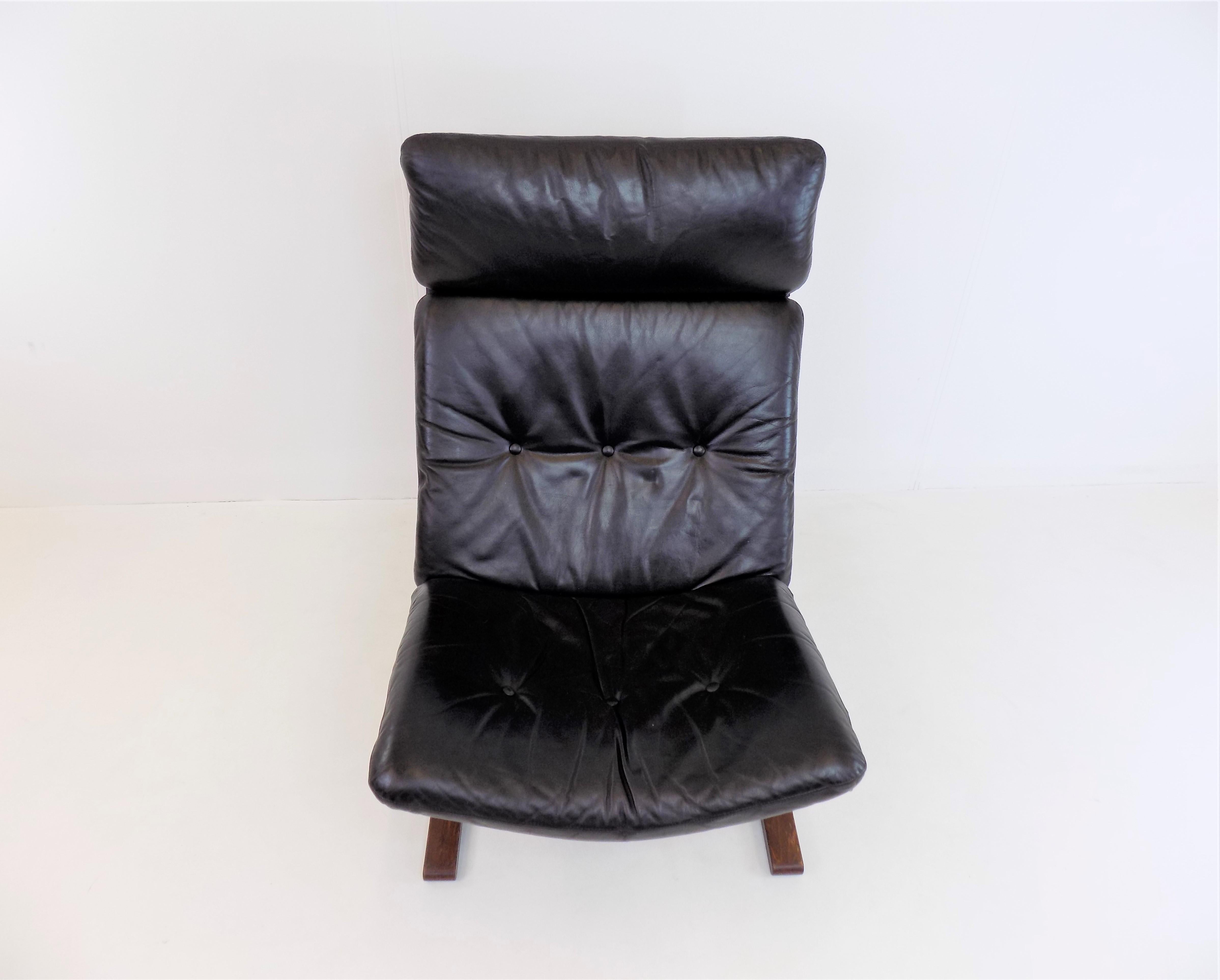 Kengu Leather Lounge Chair by Elsa&Nordahl solheim for Rybo Rykken 8