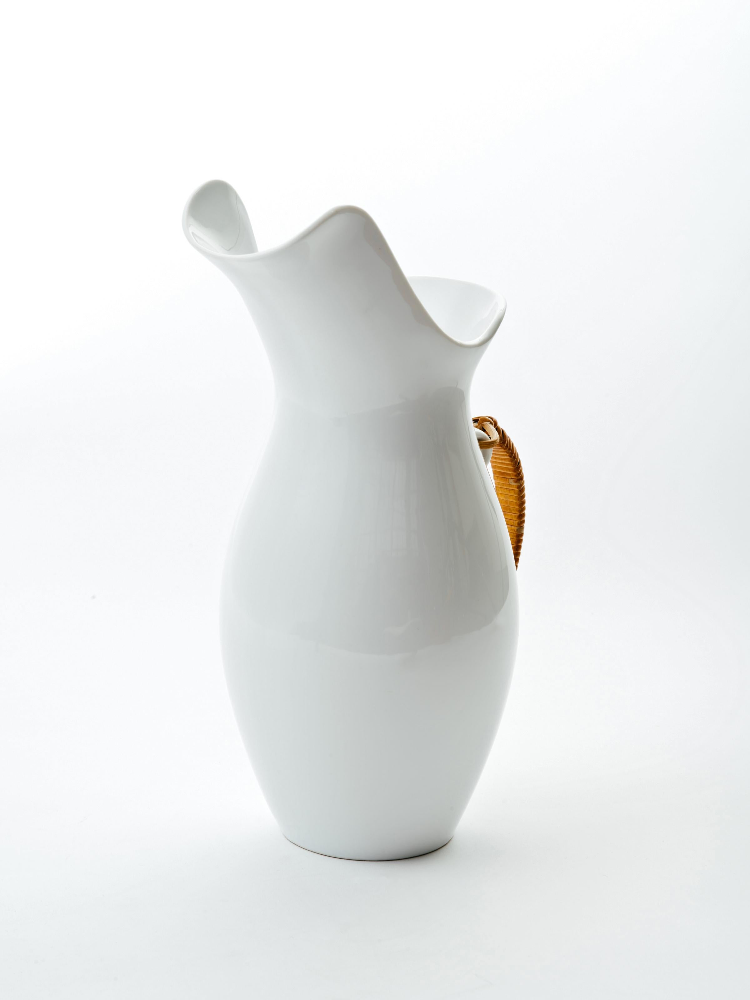 Kenji Fujita für Freeman Lederman Große Keramikkaraffe mit Stockgriff:: 1950er Jahre (Glasiert)