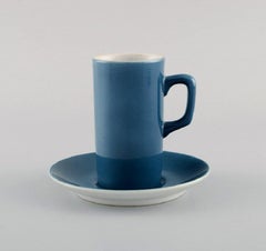 Kenji Fujita for Tackett Associates, Five Coffee Cups with Porcelain Saucers