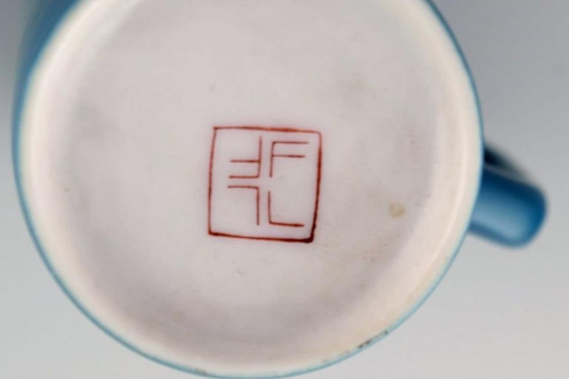 Kenji Fujita pour Tackett Associates, cinq tasses à café avec soucoupes en porcelaine Excellent état - En vente à Copenhagen, DK