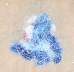Islands of Spray 7 - Contemporary Abstract Blue and Pink Landscape Painting
