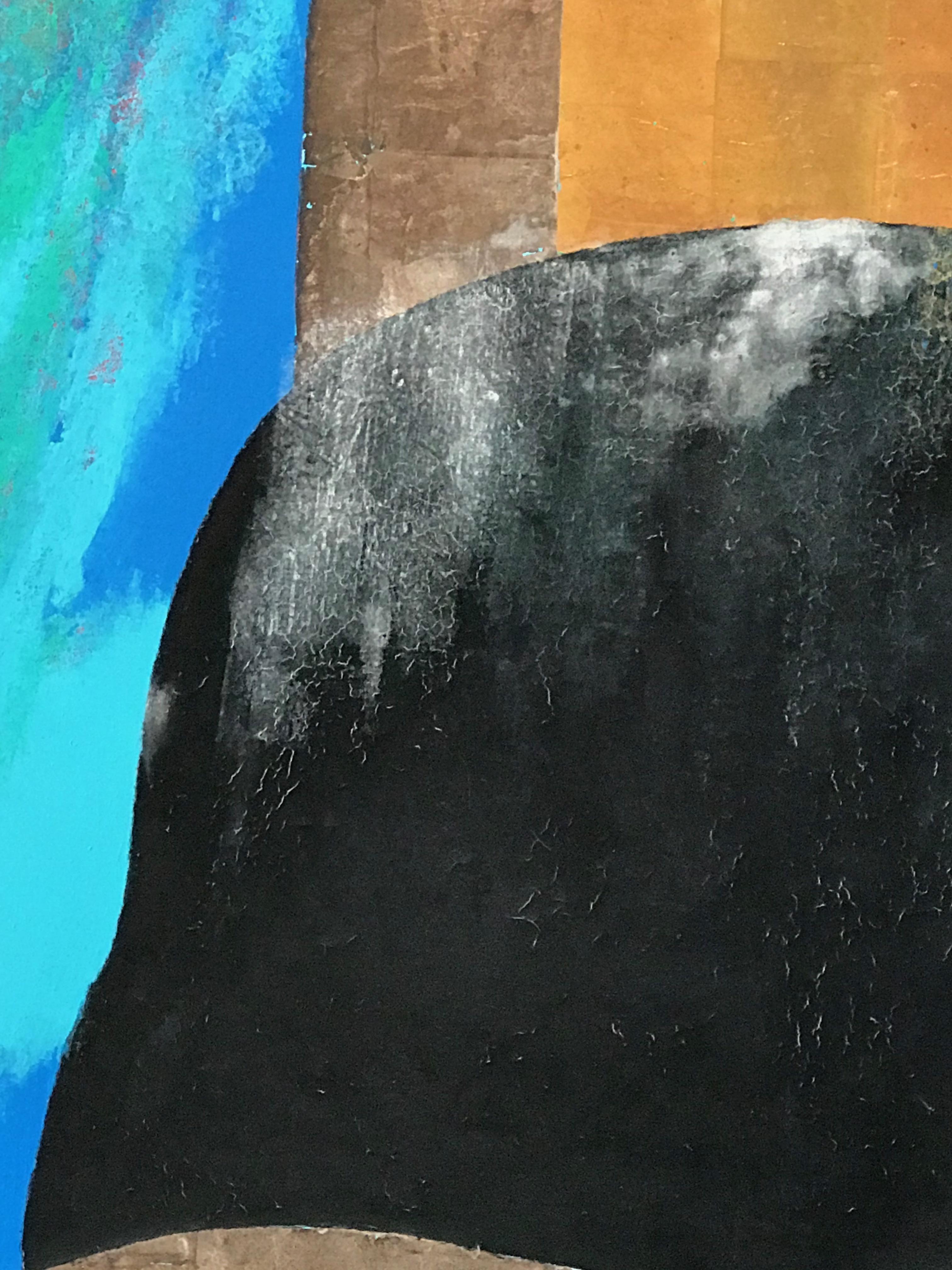 Réveillement, Kenji Yoshida, peinture Nihonga Japon Paris or argent cuivre noir en vente 2