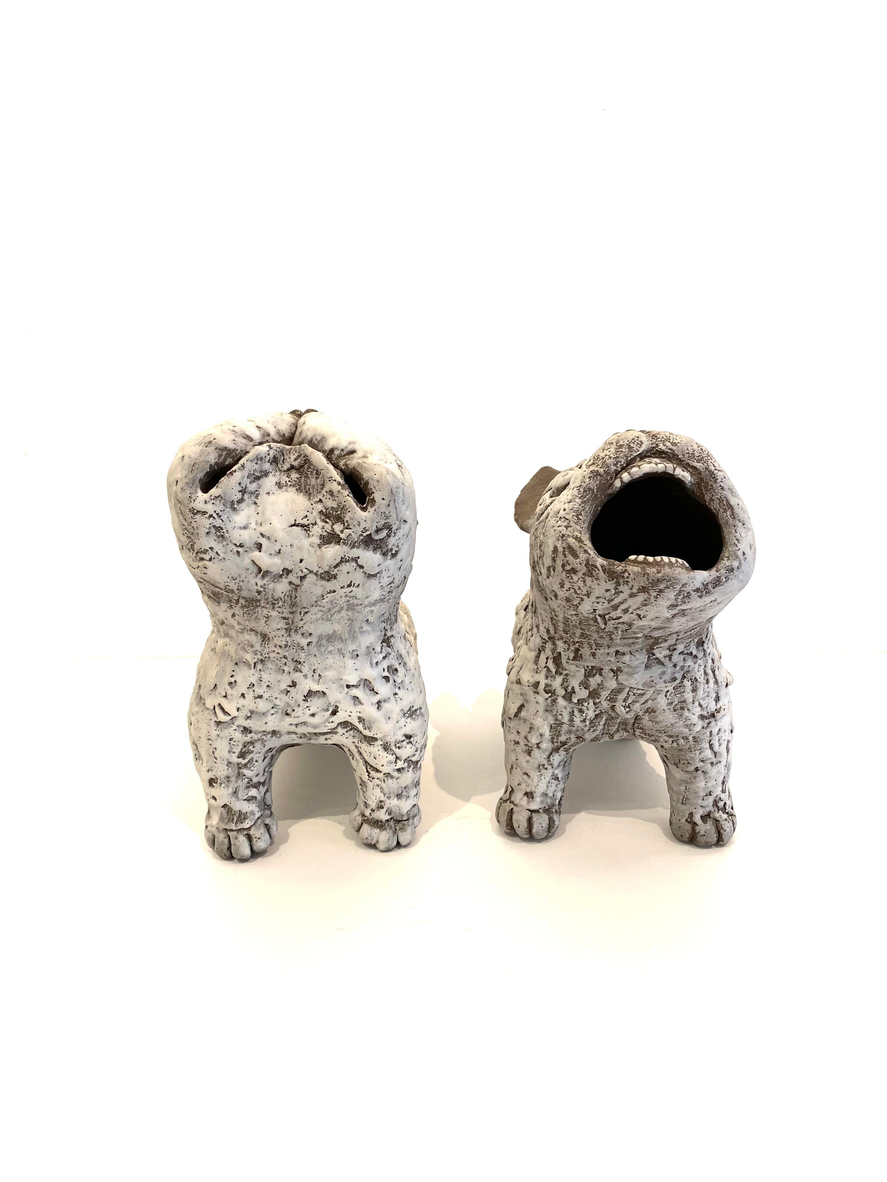 Ceramic Foo Dogs: 'Guardian Dogs' - Sculpture by Kenjiro Kitade