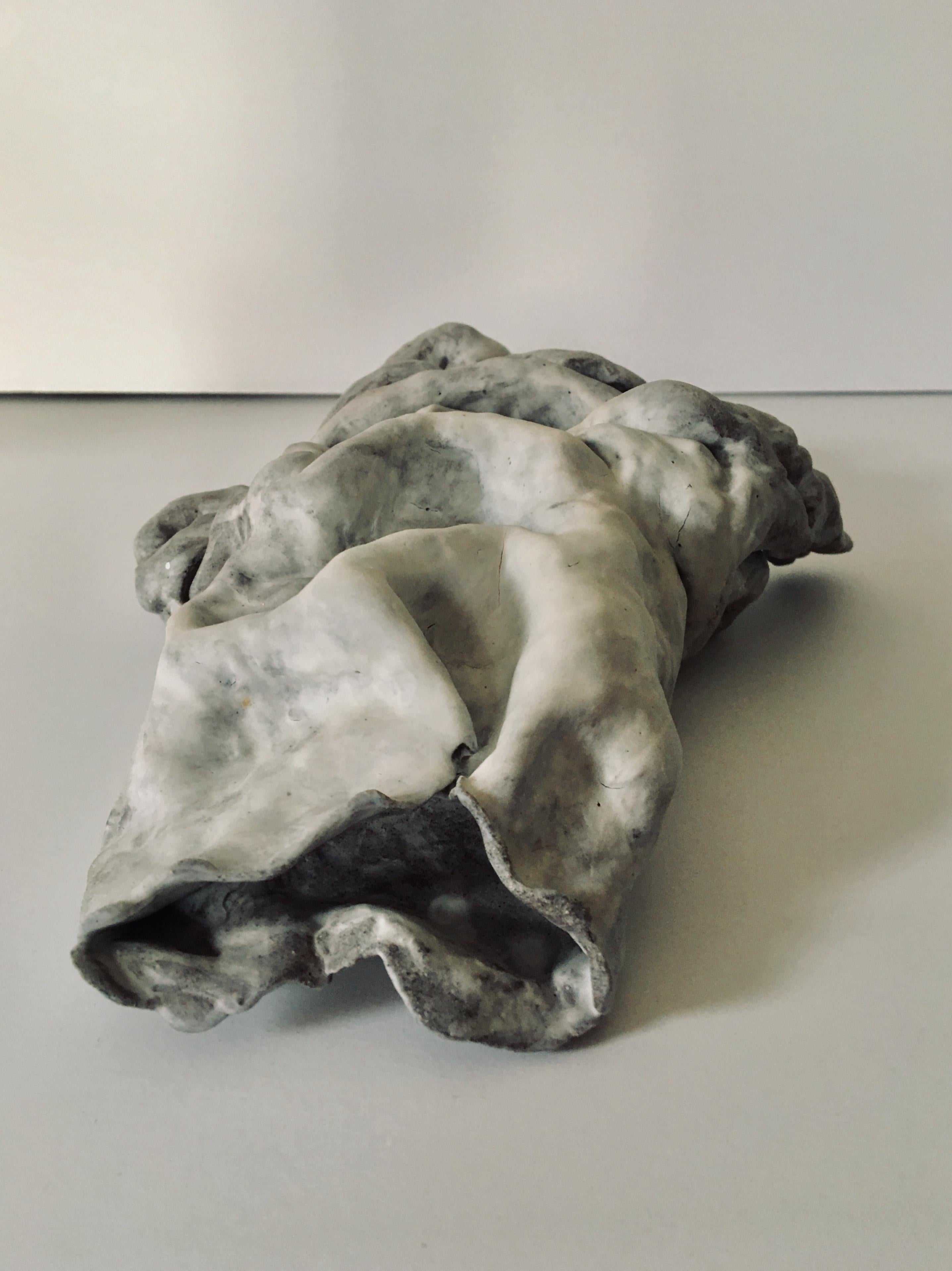 Ceramic figure lying down, sculpture: Figurative 'Wasted' 4