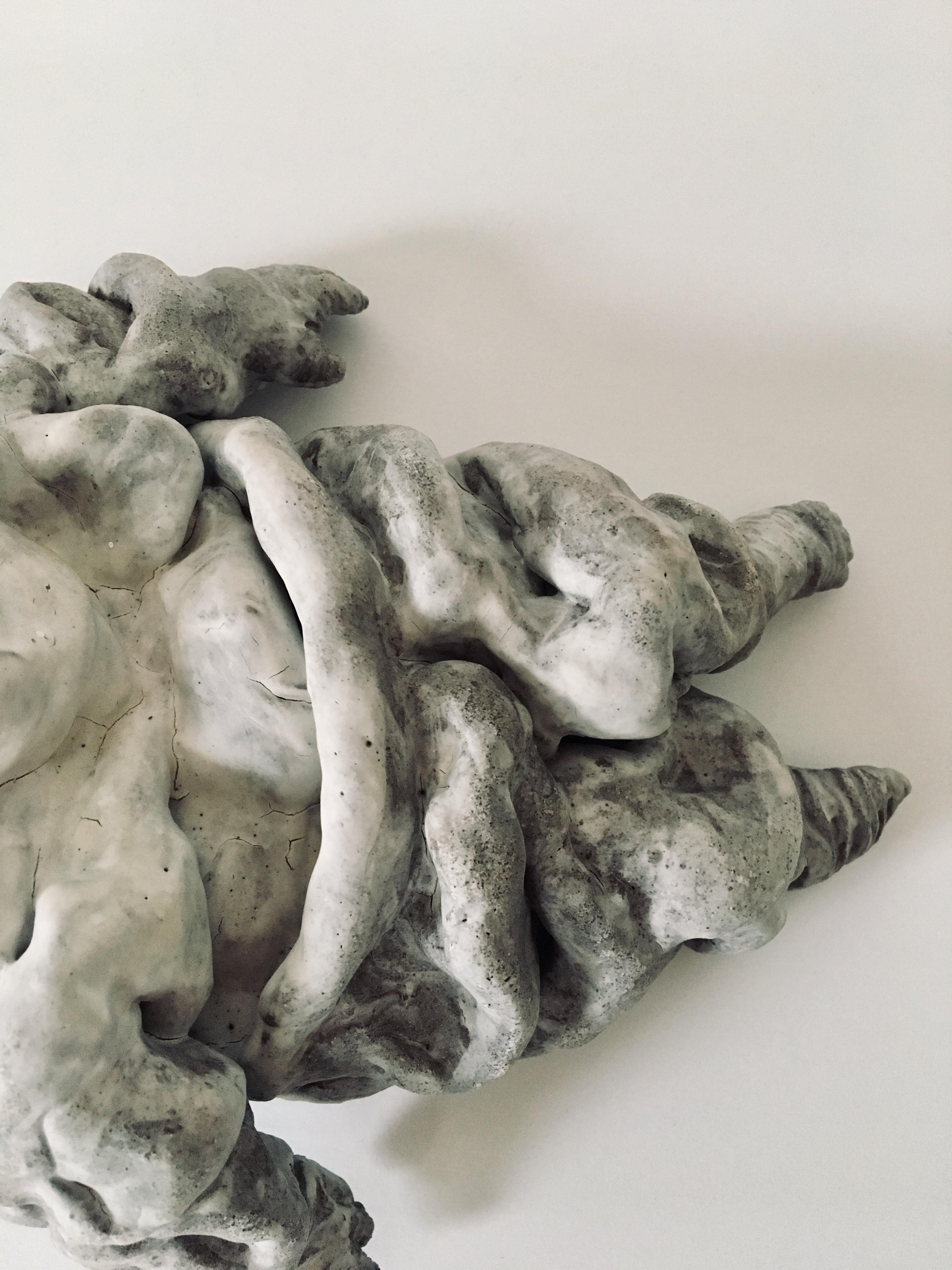 Ceramic figure lying down, sculpture: Figurative 'Wasted' 9