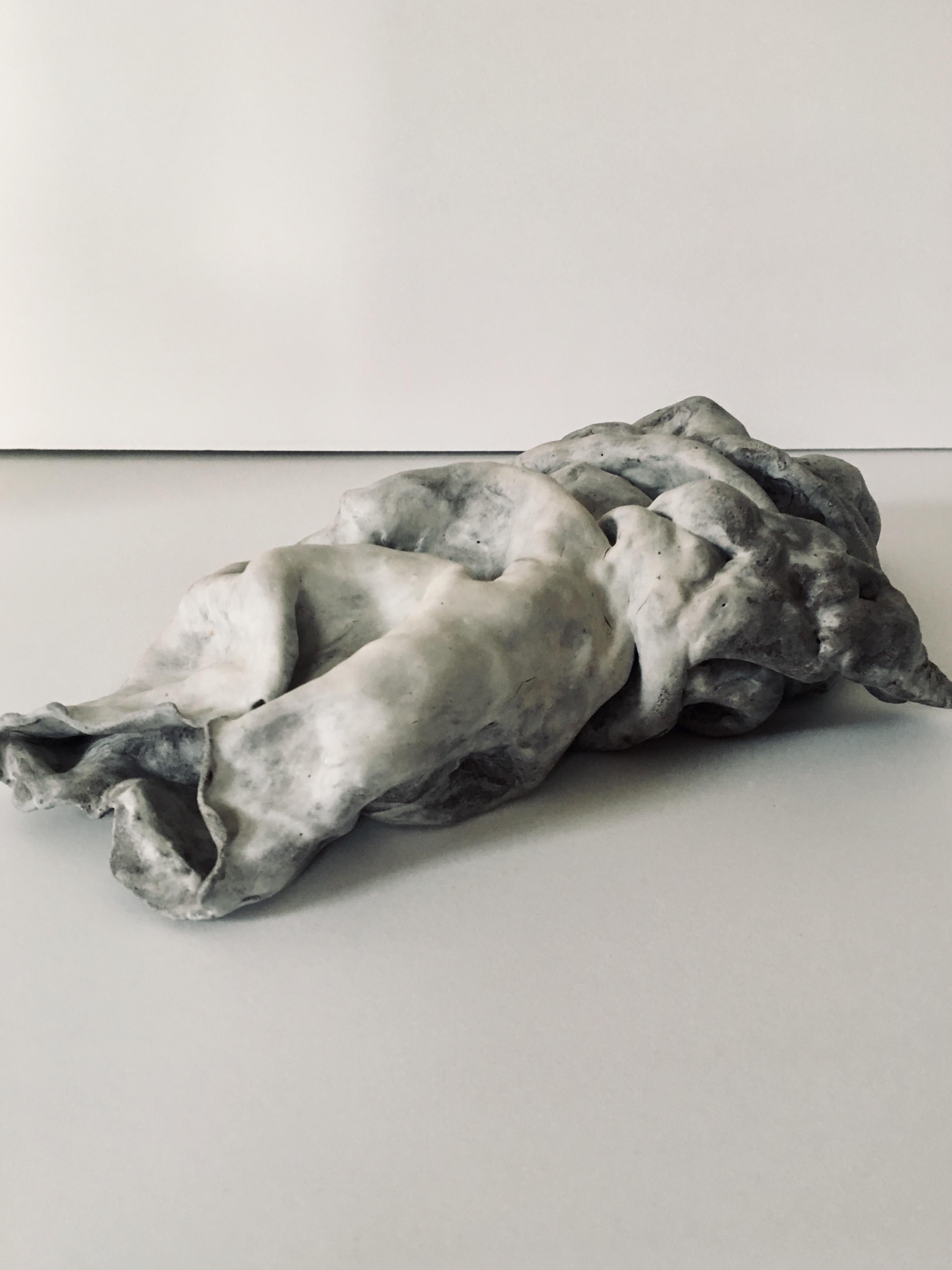 Ceramic figure lying down, sculpture: Figurative 'Wasted' 3
