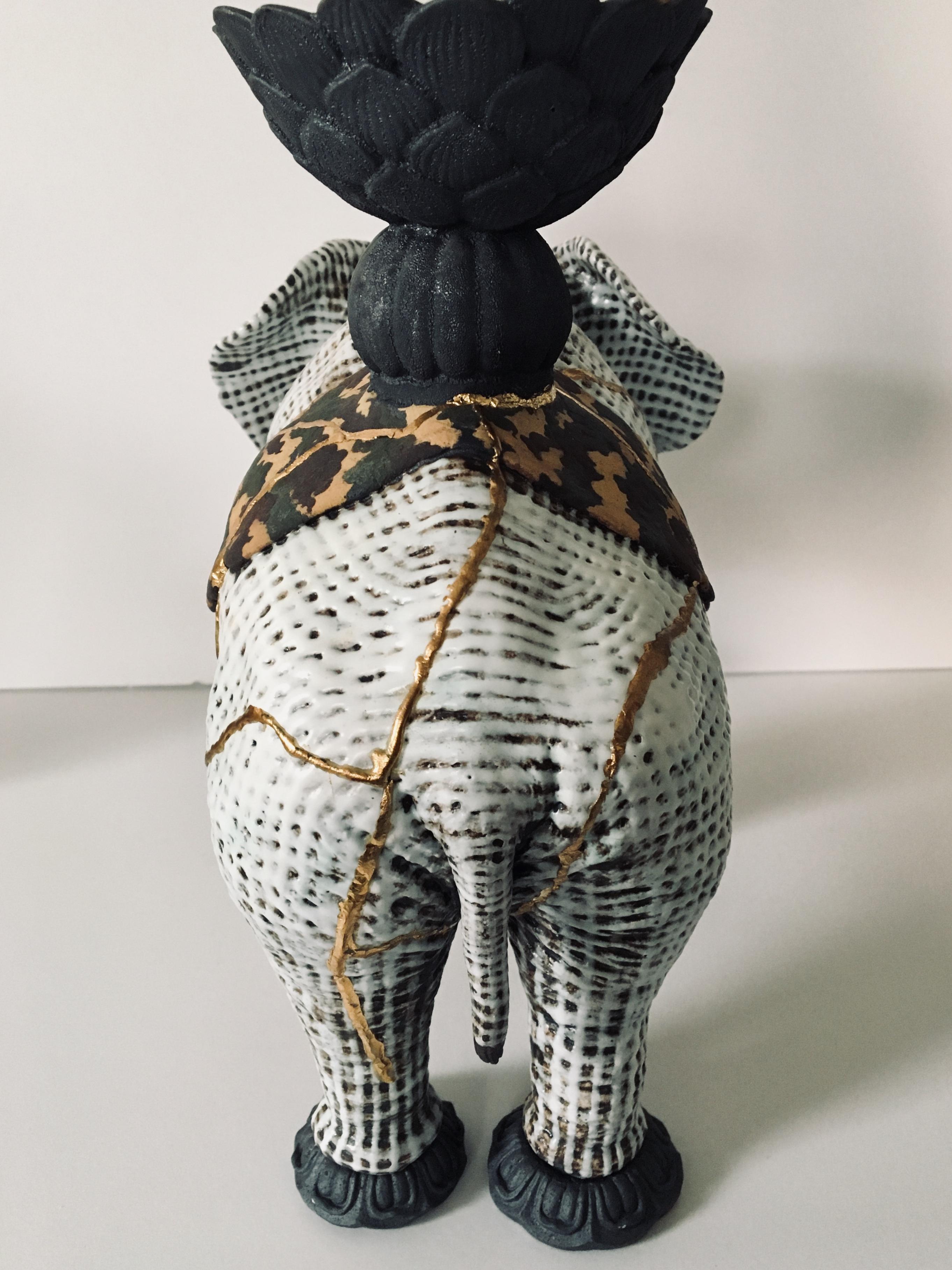 Keramik-Skulptur eines Elefanten: Samantabhadra (Sanskirt für Universal Worthy) im Angebot 5