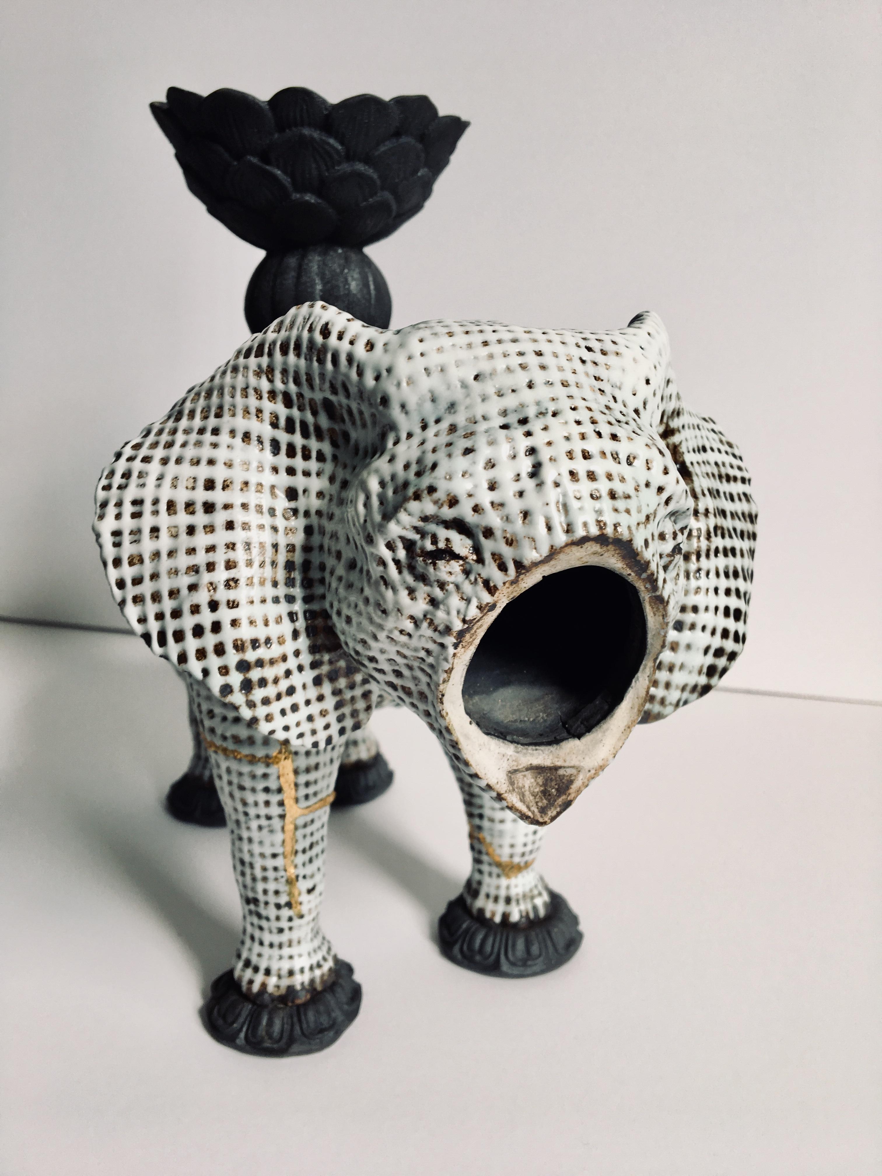 Keramik-Skulptur eines Elefanten: Samantabhadra (Sanskirt für Universal Worthy) im Angebot 11