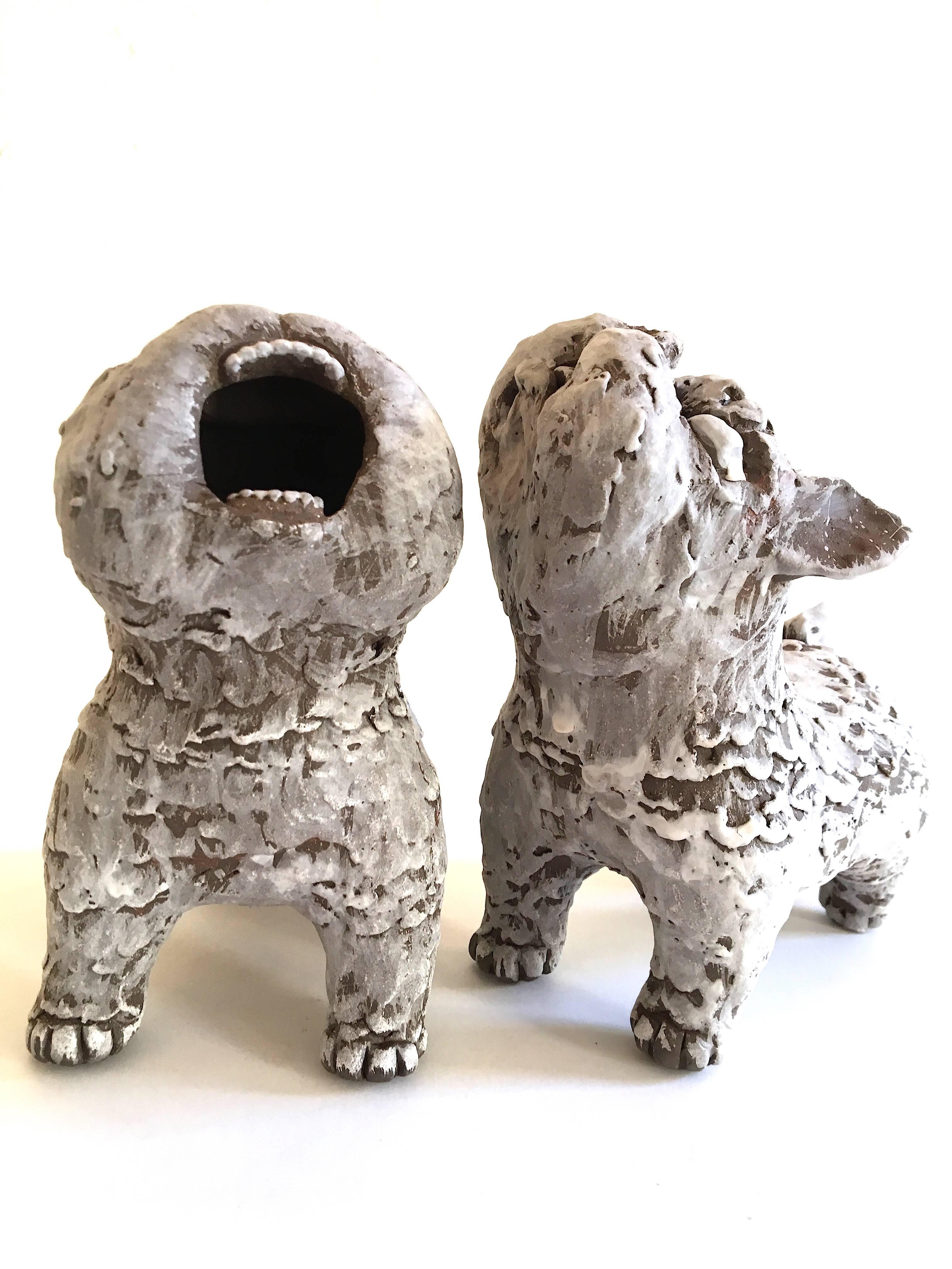 Kenjiro Kitade Figurative Sculpture - Ceramic Dogs: 'Guardian Dogs #2'