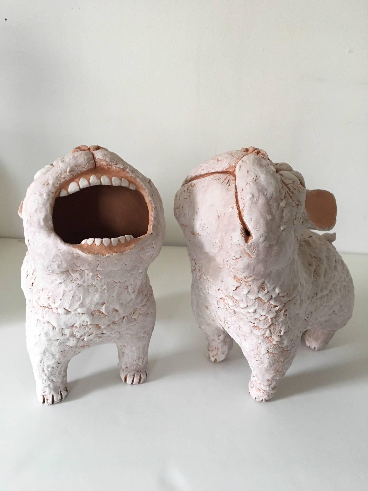 Kenjiro Kitade Figurative Sculpture - Guardian Dogs A 