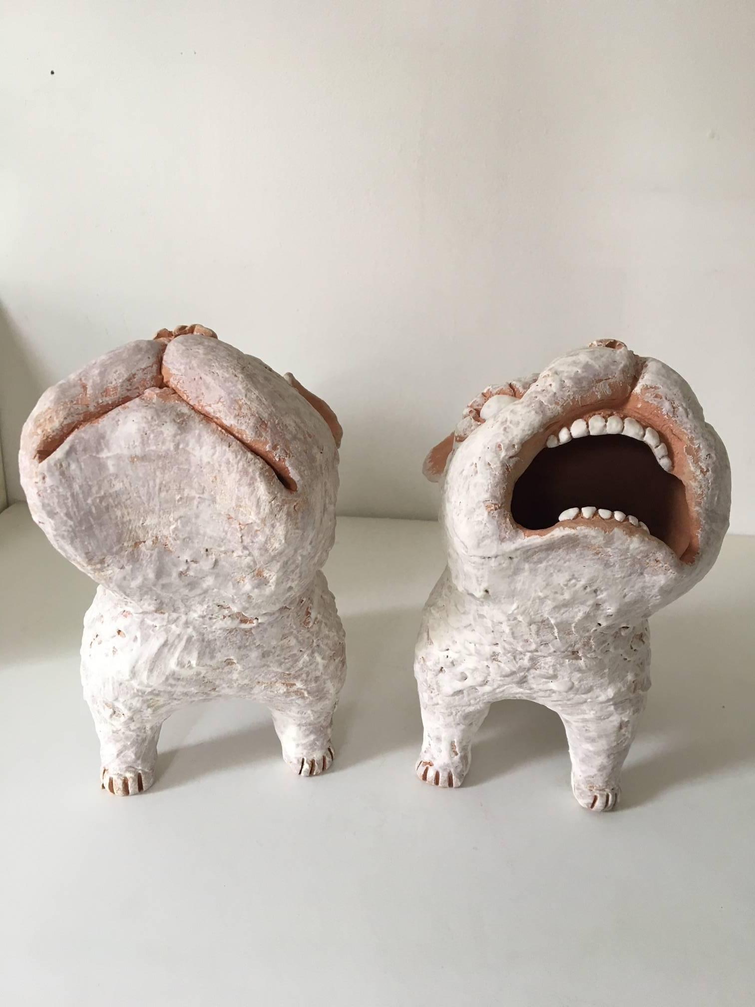 Kenjiro Kitade Figurative Sculpture - Guardian Dogs #C 