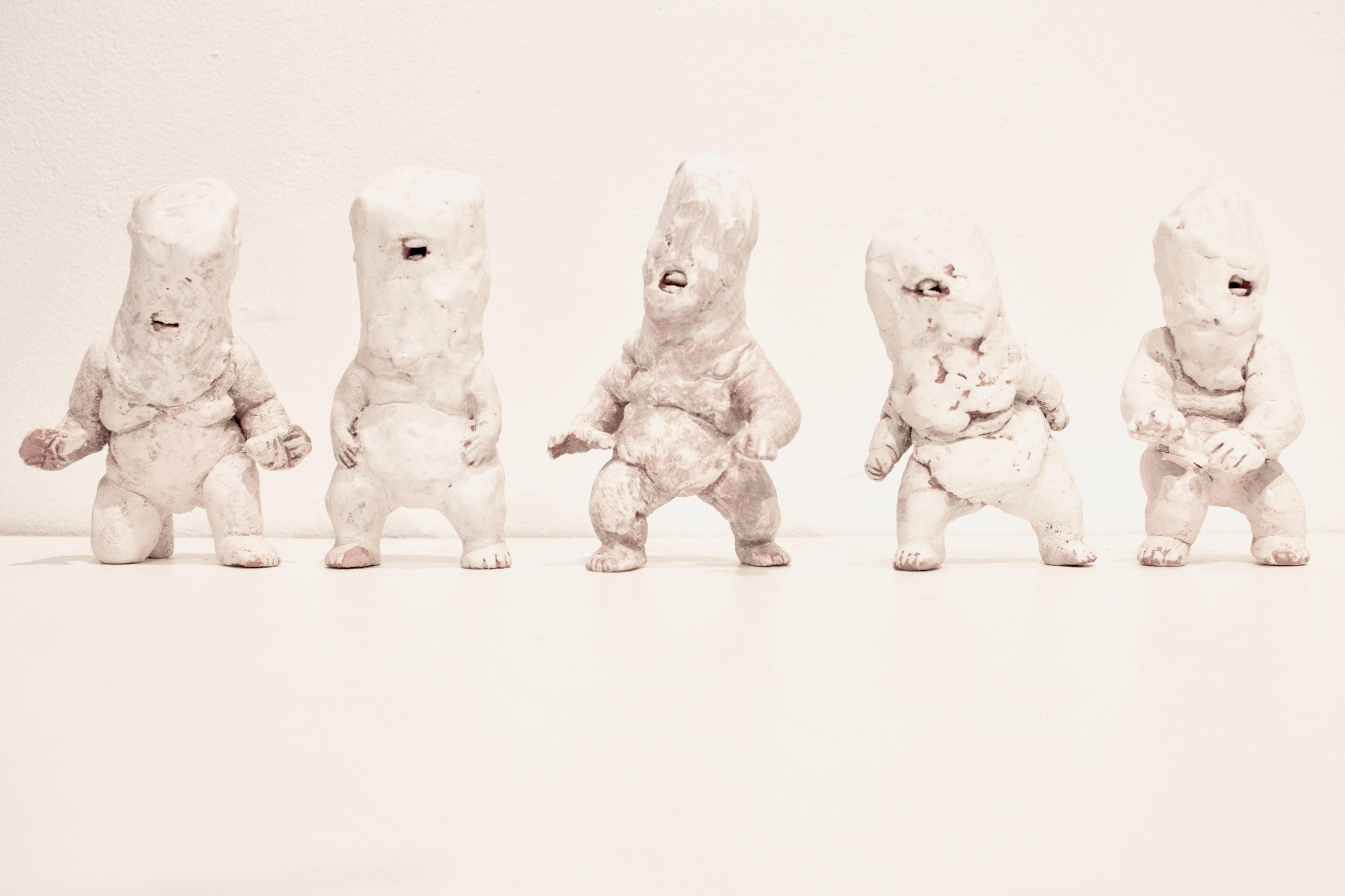 Ceramic Figures: 'Infant Terrible #15-19' - Sculpture by Kenjiro Kitade
