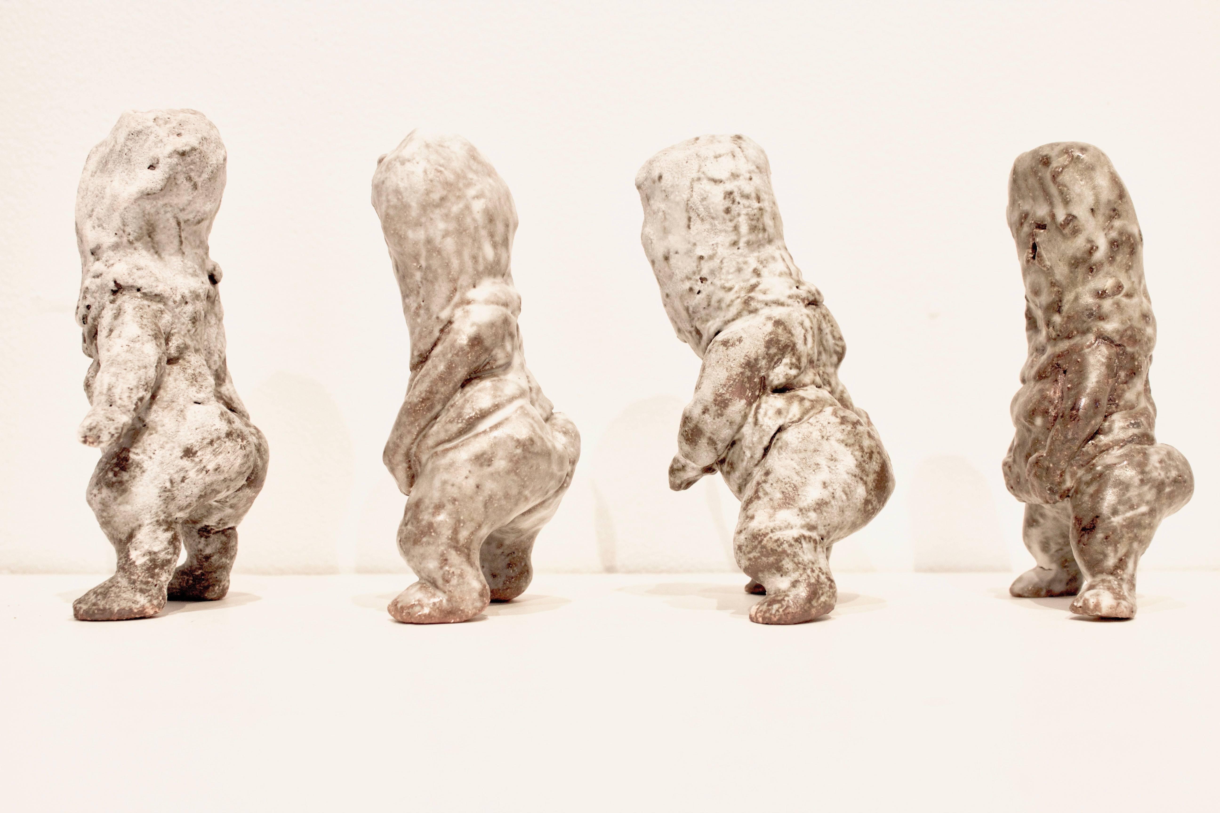 Ceramic Figures: 'Infant Terrible D#1, D#4, D#6, D#7' - Contemporary Sculpture by Kenjiro Kitade