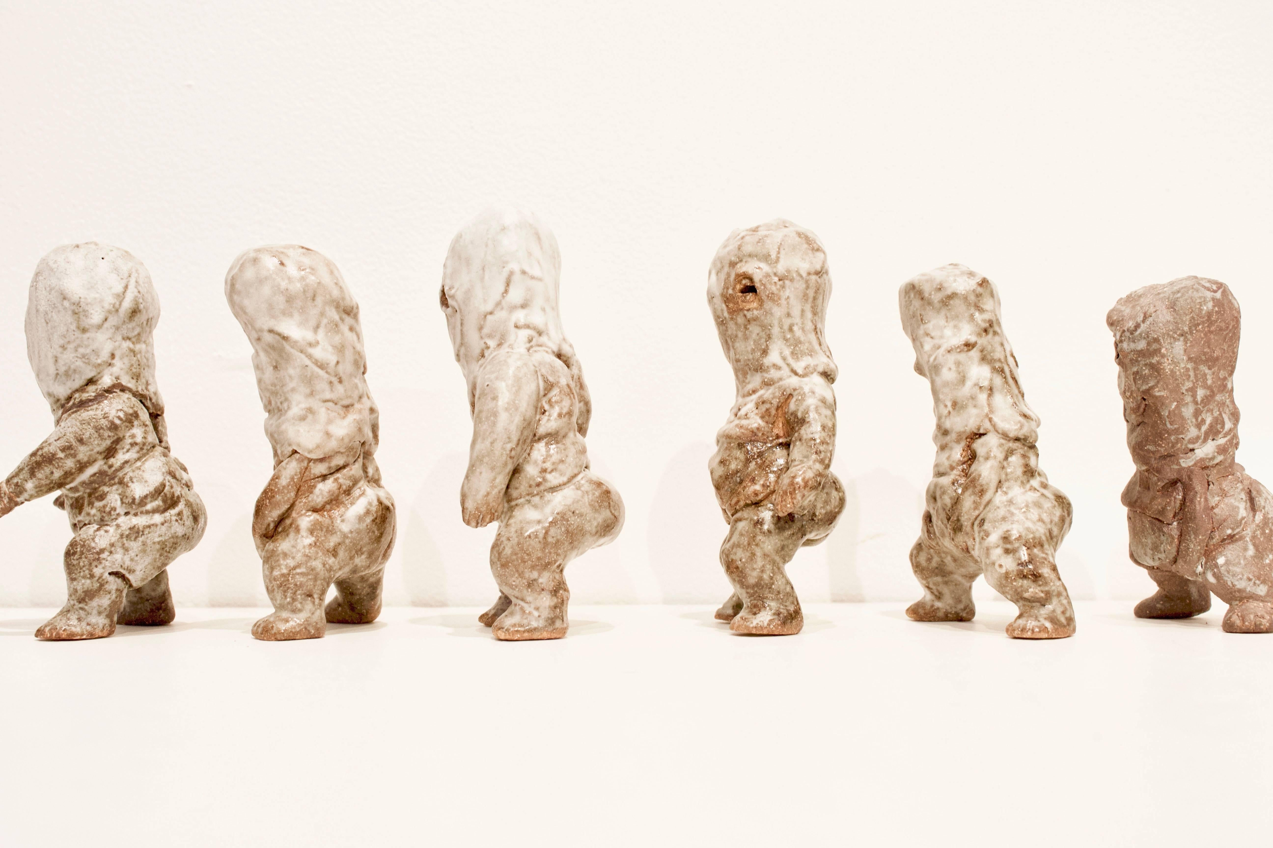 Ceramic Figures: 'Infant Terrible D#14, D#6, D#1, D#22, D#24, D#13' - Sculpture by Kenjiro Kitade