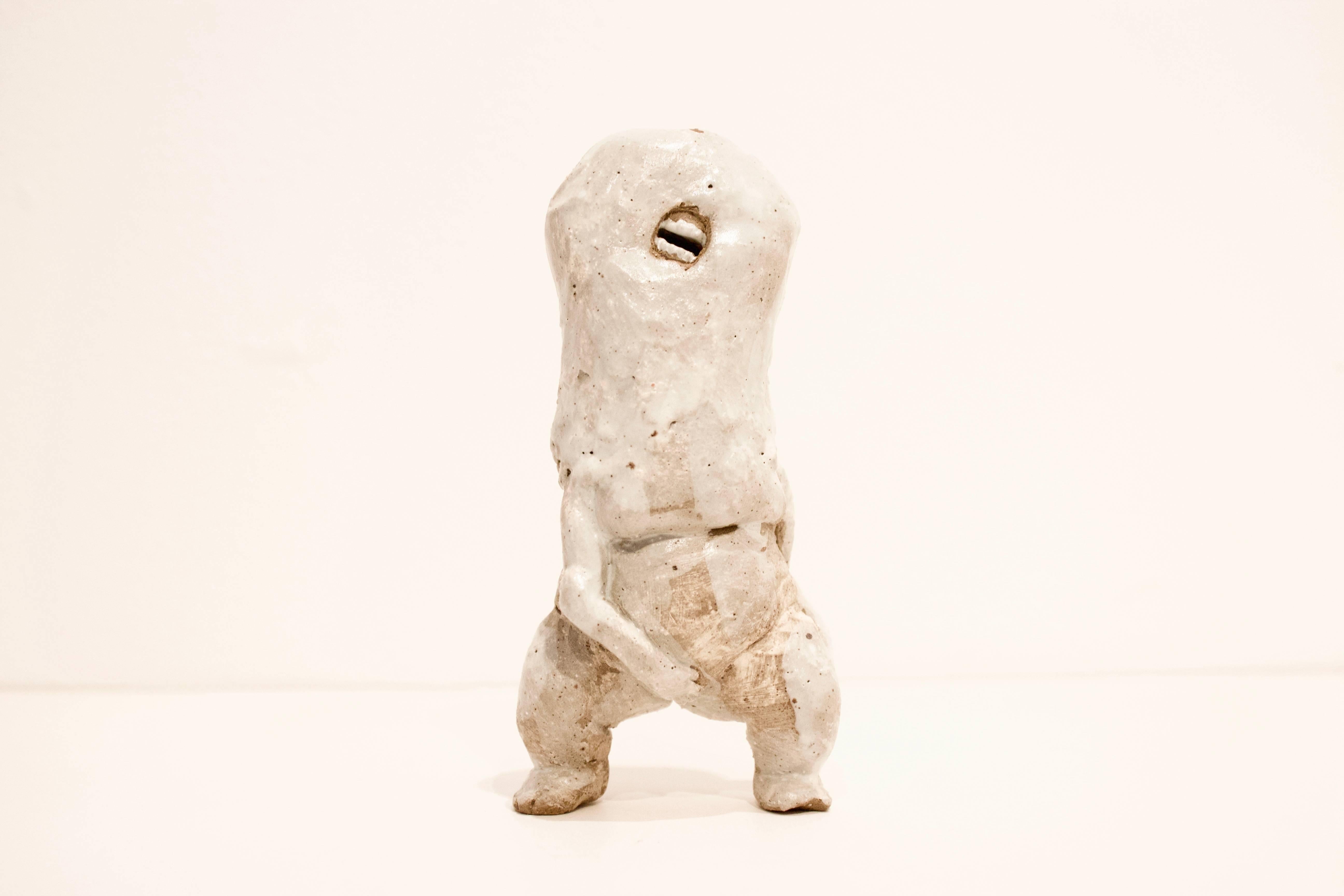 Ceramic Figures: 'Infant Terrible #D2 #W5 #W3' - Beige Figurative Sculpture by Kenjiro Kitade