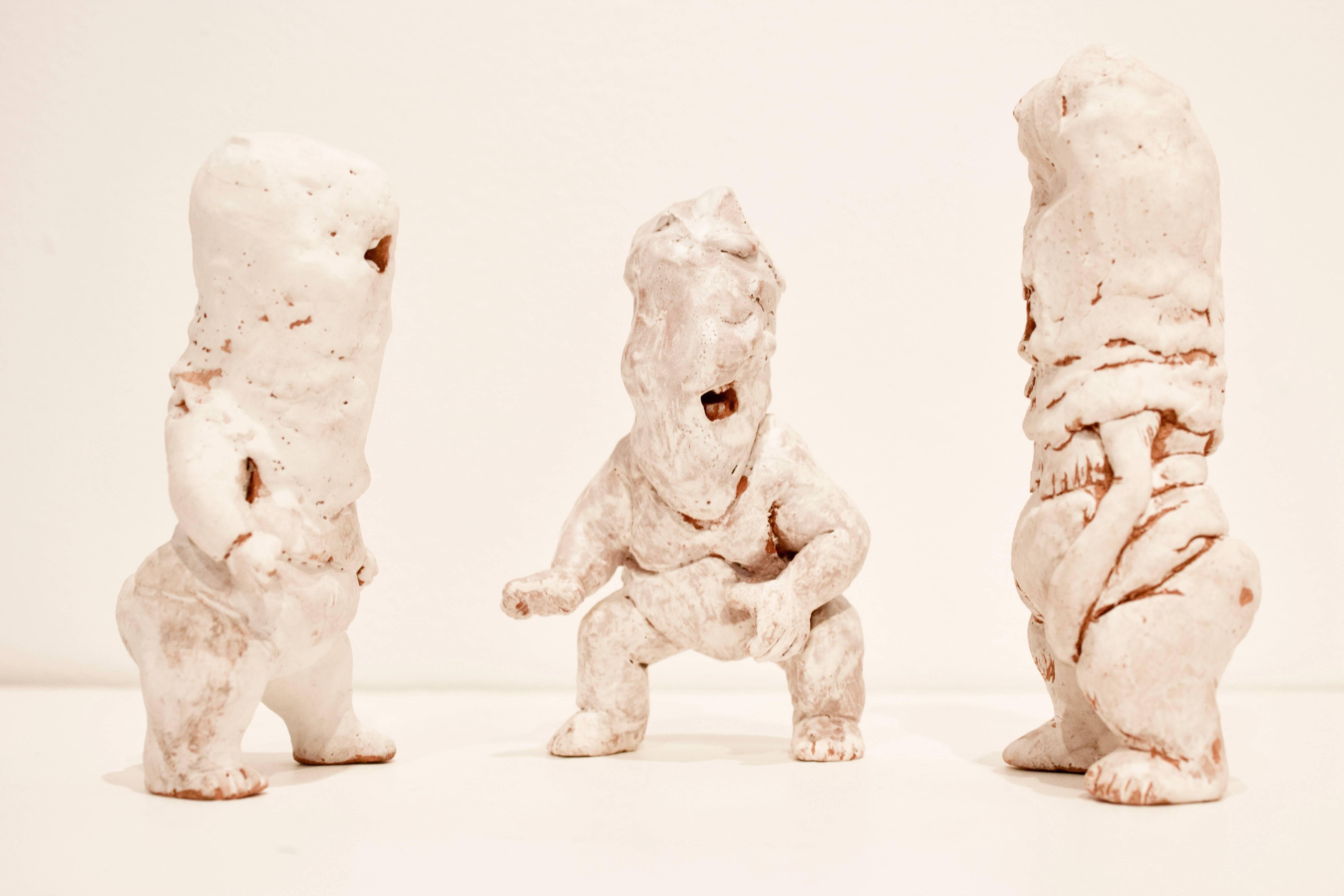 Ceramic Figures: 'Infant Terrible W#26, W#30, W#31' - Sculpture by Kenjiro Kitade