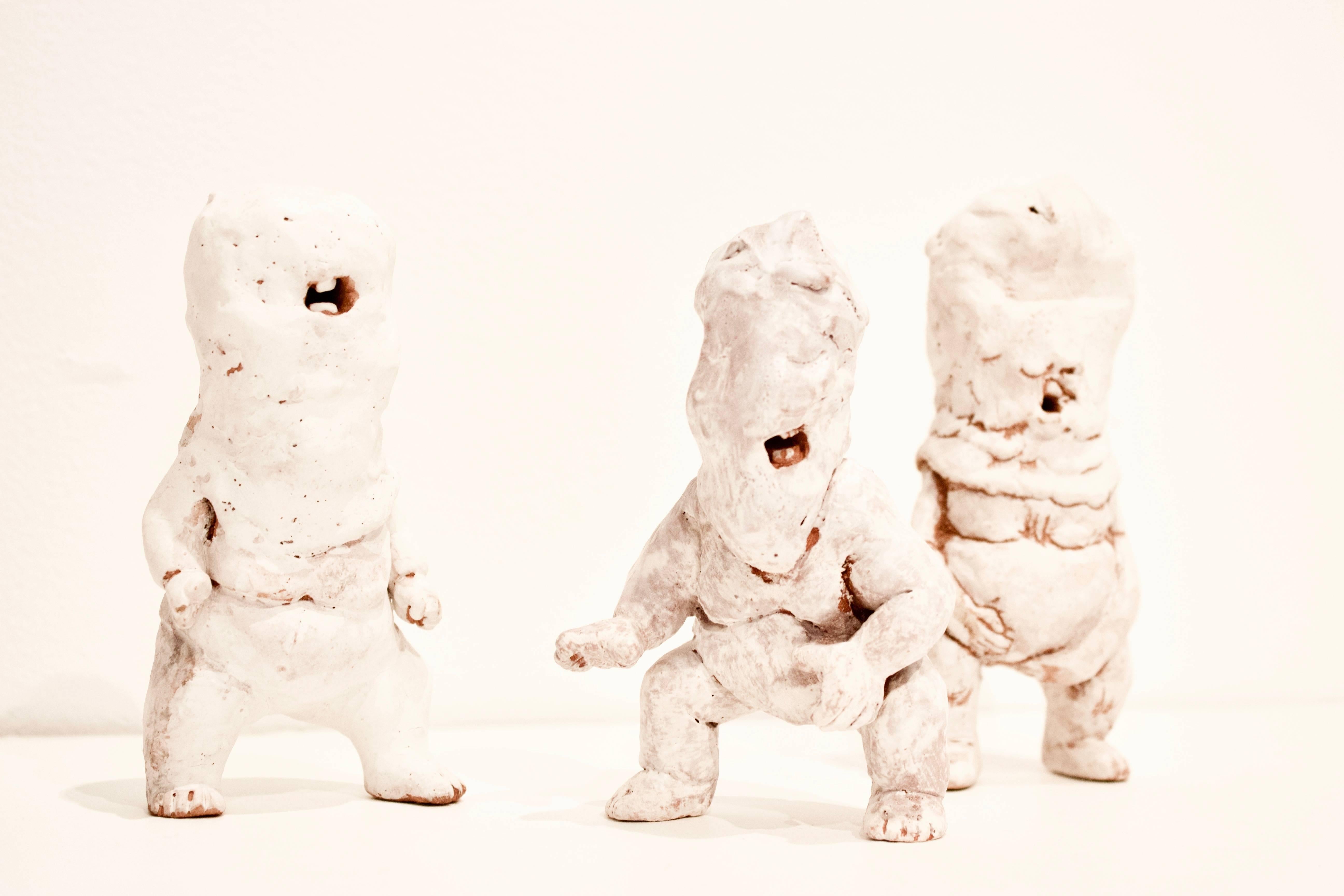 Kenjiro Kitade Figurative Sculpture - Ceramic Figures: 'Infant Terrible W#26, W#30, W#31'