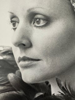 1970s Fashion editorial photo Turban and Feathers