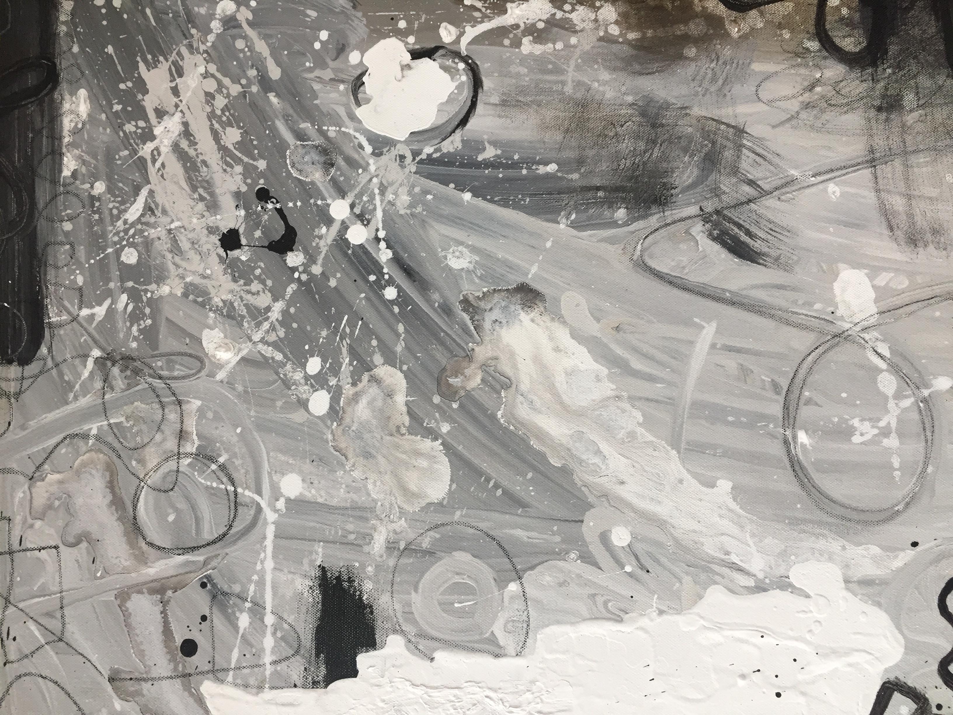 American Kennan Del Mar 'Abstract IX' Painting, Mixed Media on Canvas