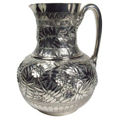 Kennard & Jenks Sterling Silver Repousse Water Pitcher