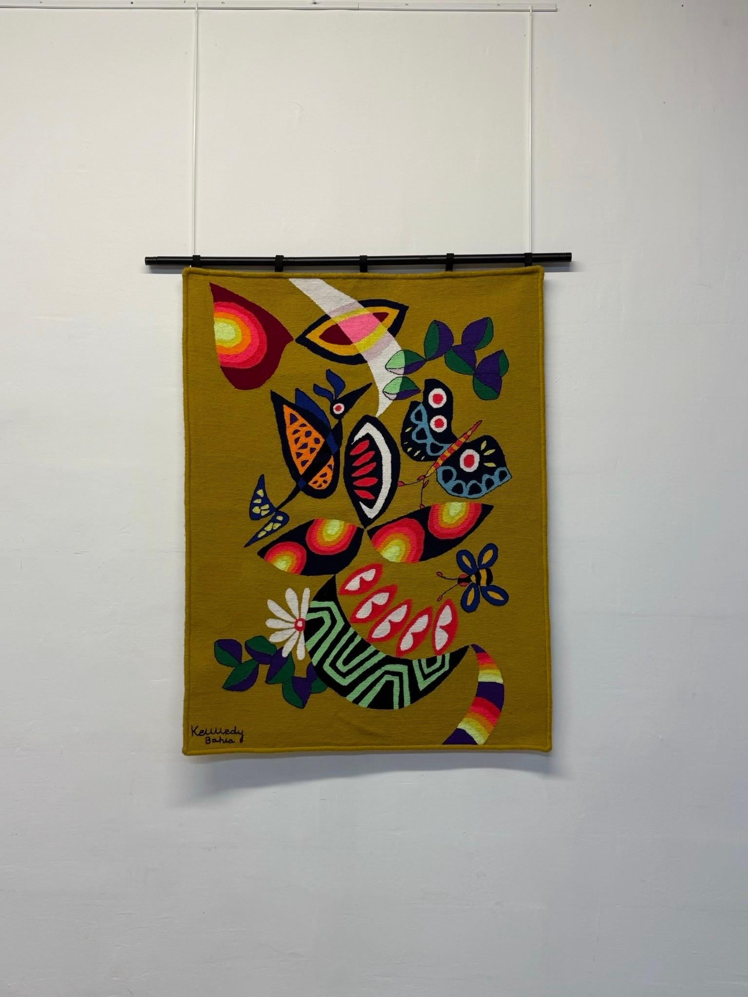 Mid-Century Modern Kennedy Bahia Brazilian Modern Wall Tapestry, 1980s For Sale