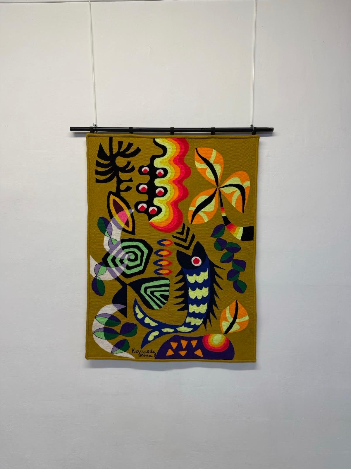 Mid-Century Modern Kennedy Bahia Brazilian Modern Wall Tapestry, 1980s For Sale