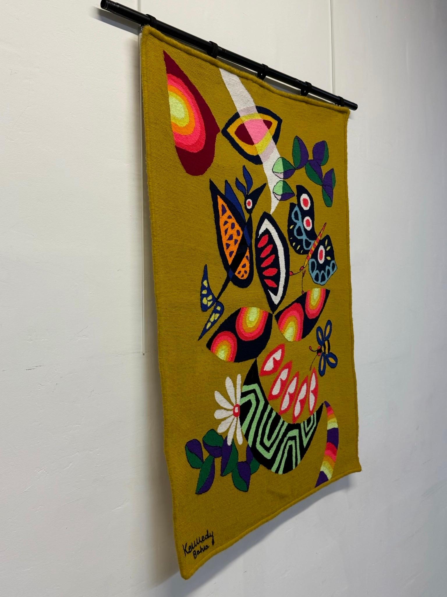 20th Century Kennedy Bahia Brazilian Modern Wall Tapestry, 1980s For Sale