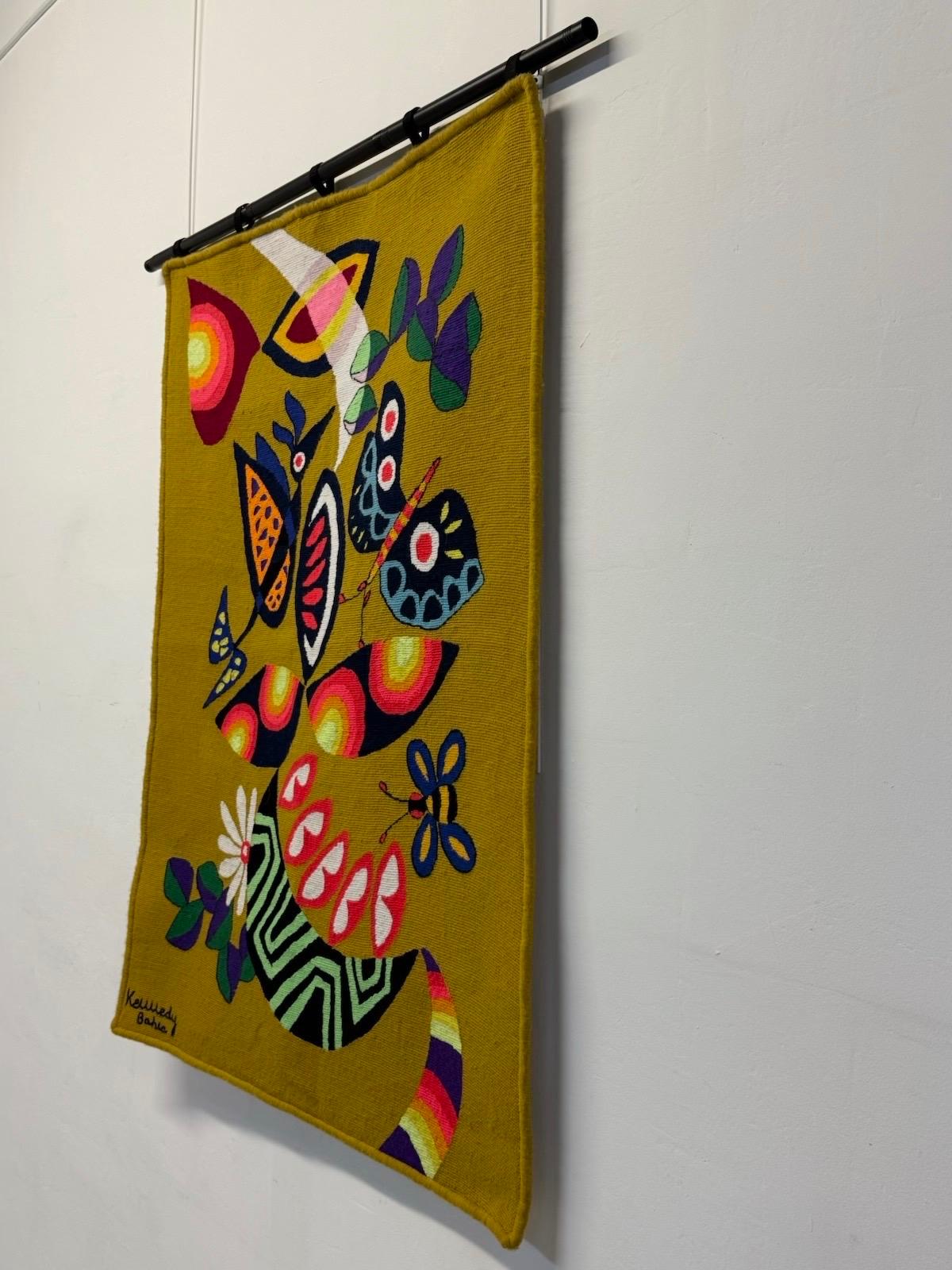 Textile Kennedy Bahia Brazilian Modern Wall Tapestry, 1980s For Sale