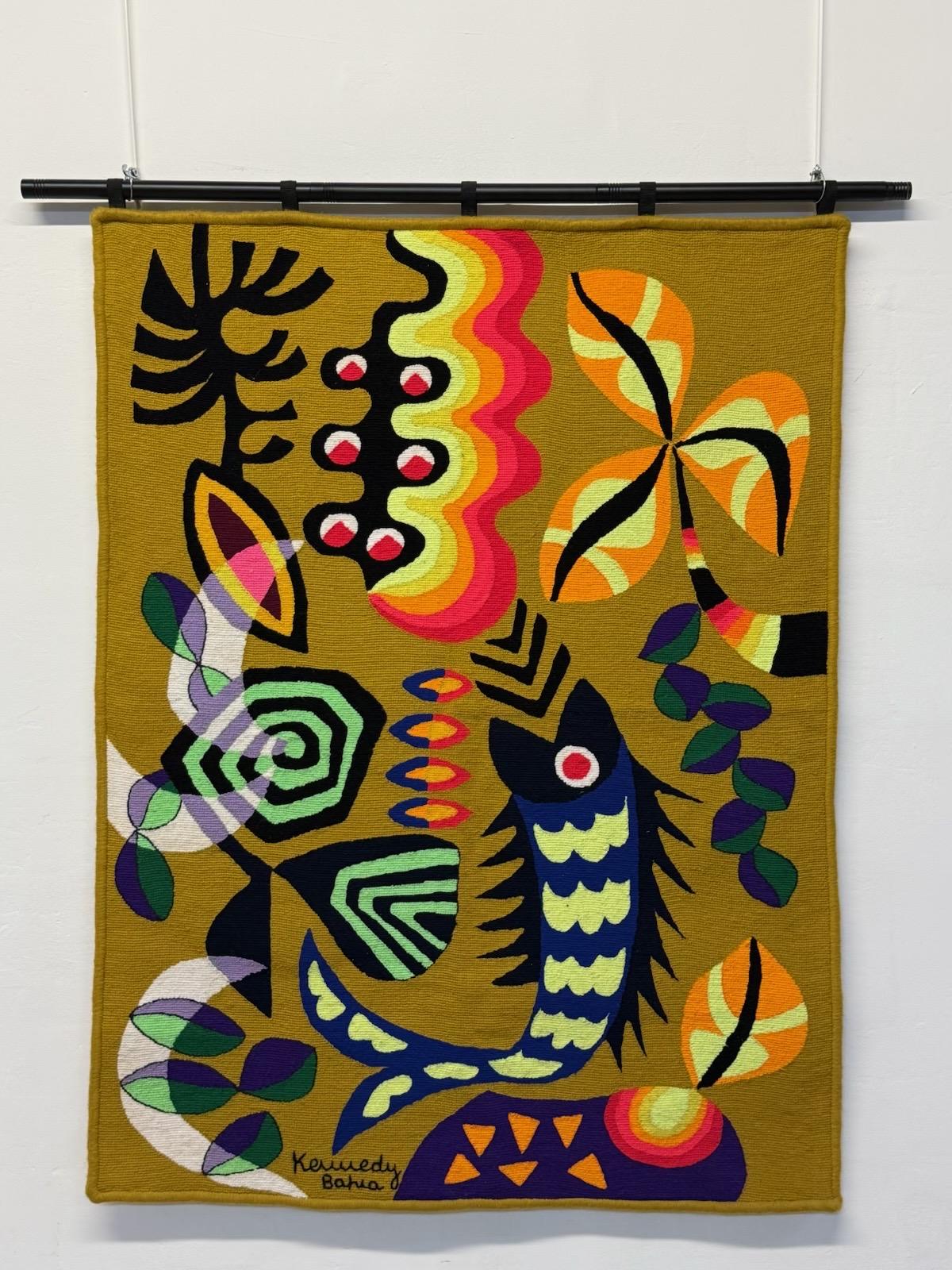 Textile Kennedy Bahia Brazilian Modern Wall Tapestry, 1980s For Sale