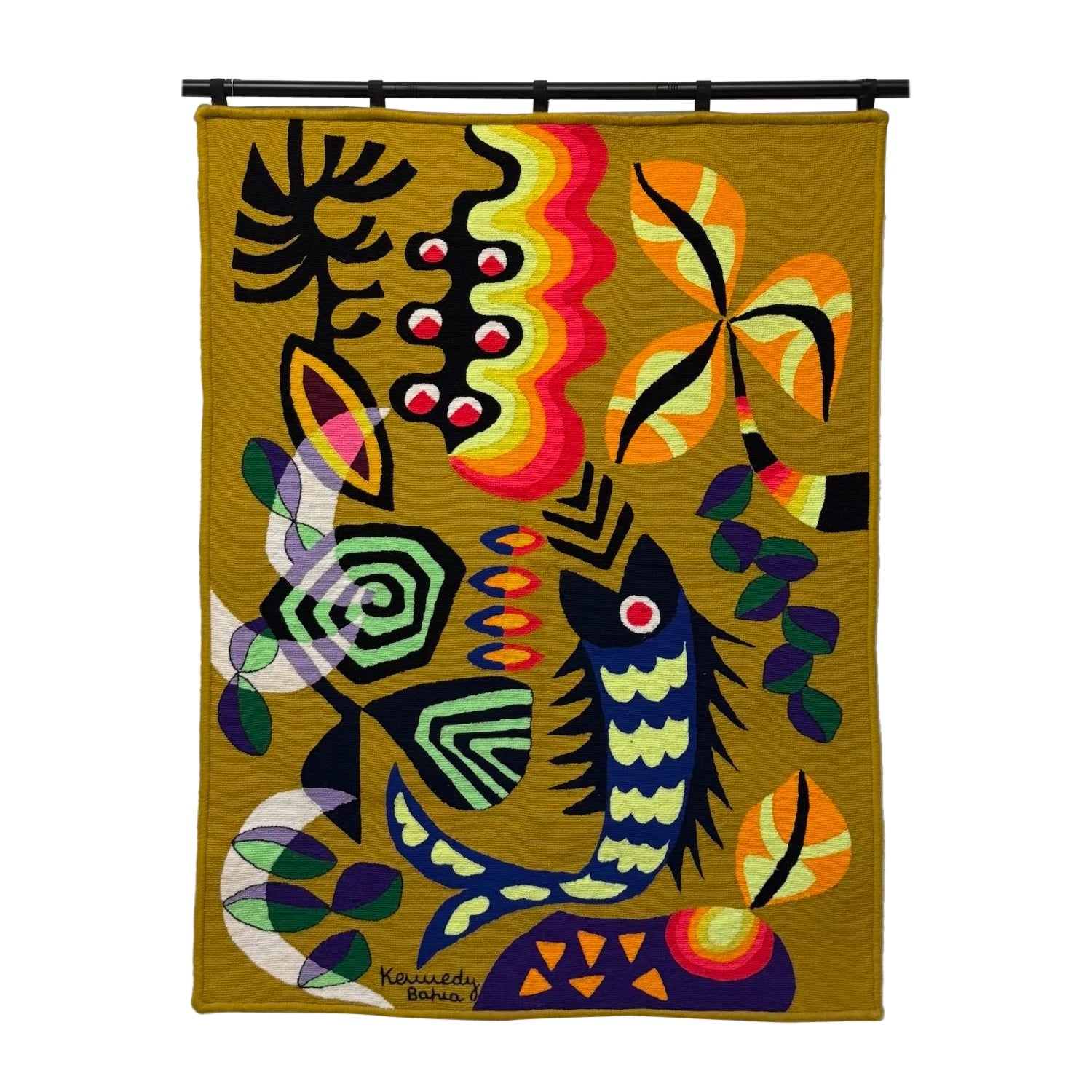 Kennedy Bahia Brazilian Modern Wall Tapestry, 1980s