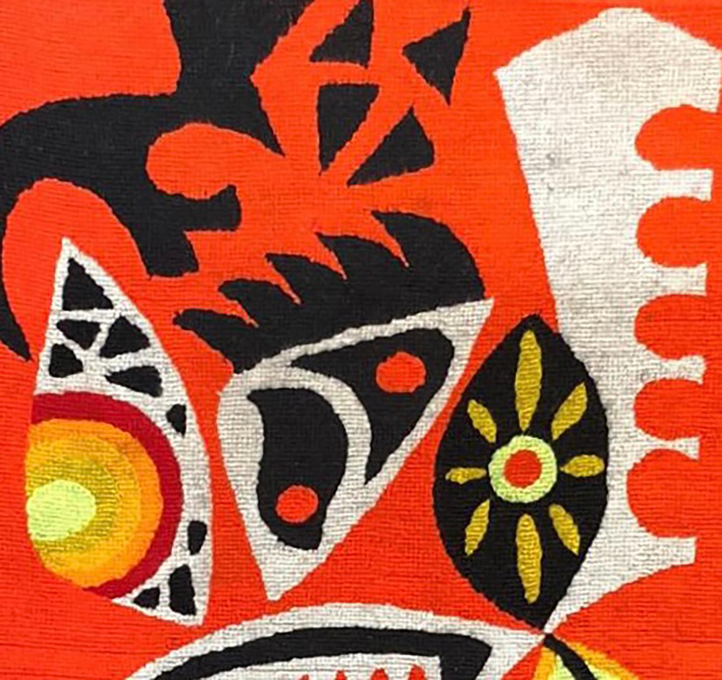 Kennedy Bahia. Brasilianischer Wandteppich. „ Mehrfarbiges Blattwerk“, ca. 1960 (Moderne der Mitte des Jahrhunderts) im Angebot