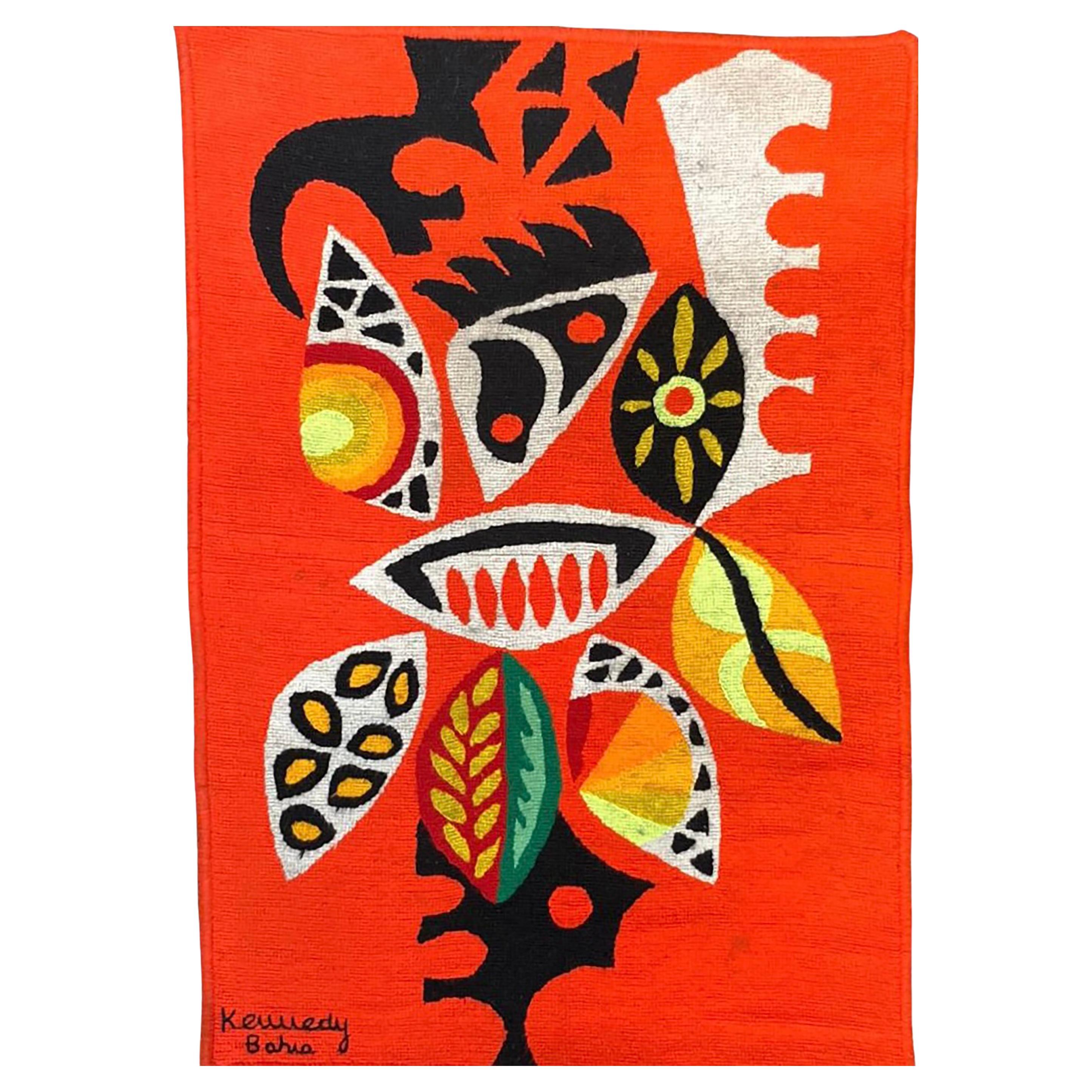 Kennedy Bahia. Brasilianischer Wandteppich. „ Mehrfarbiges Blattwerk“, ca. 1960 im Angebot
