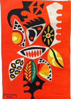 Kennedy Bahia. Brazilian Wall Tapestry. "Multi-colored foliage", c. 1960