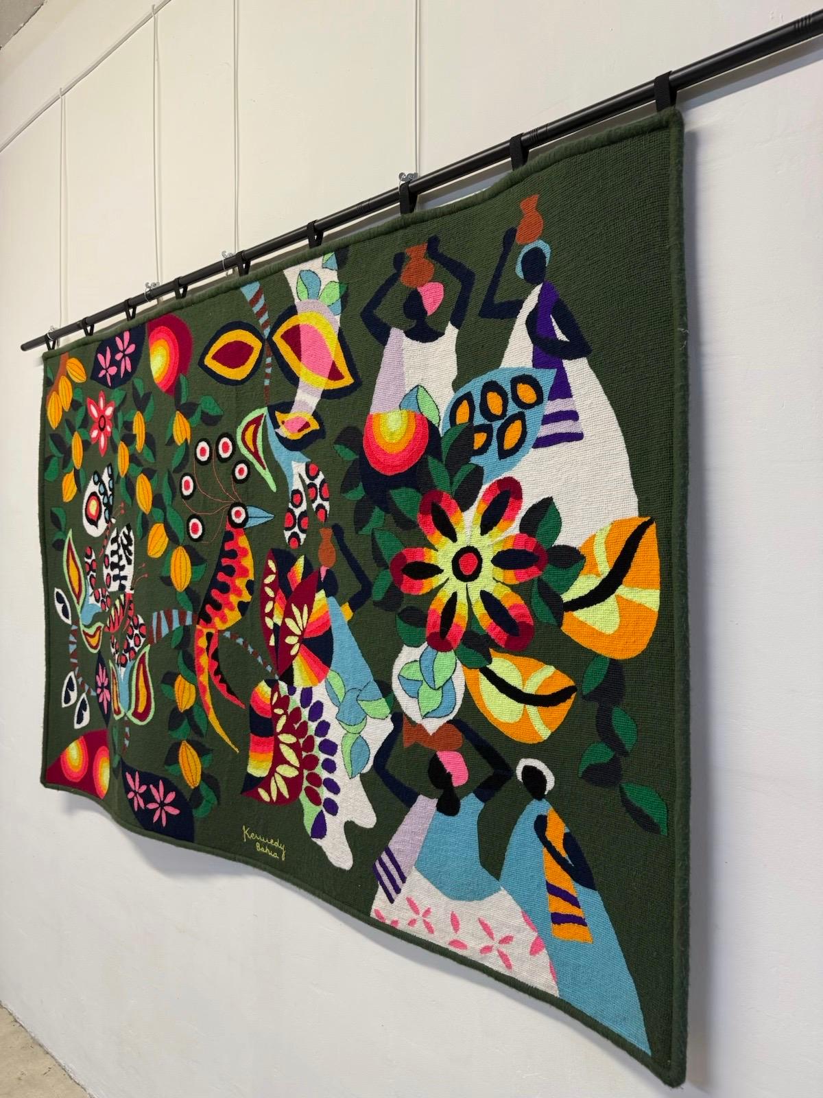 Textile Kennedy Bahia Large Scale Brazilian Modern Wall Tapestry, 1960s