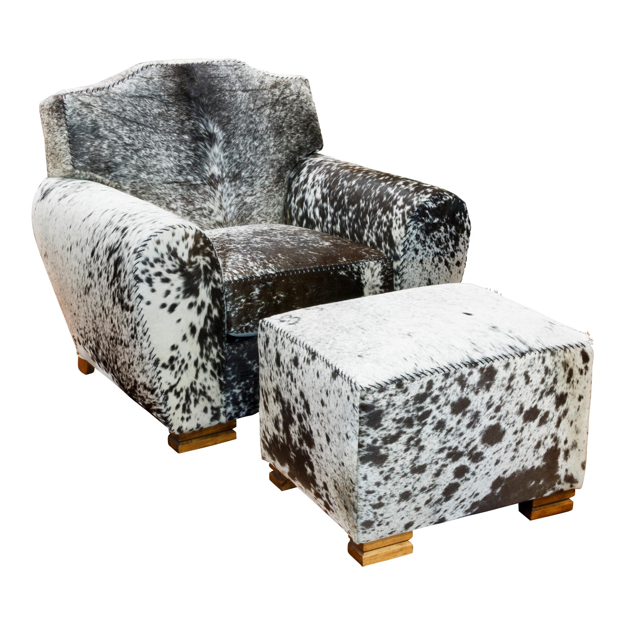 Contemporary Kennedy Collection Customizable Longhorn Armchair and Ottoman For Sale