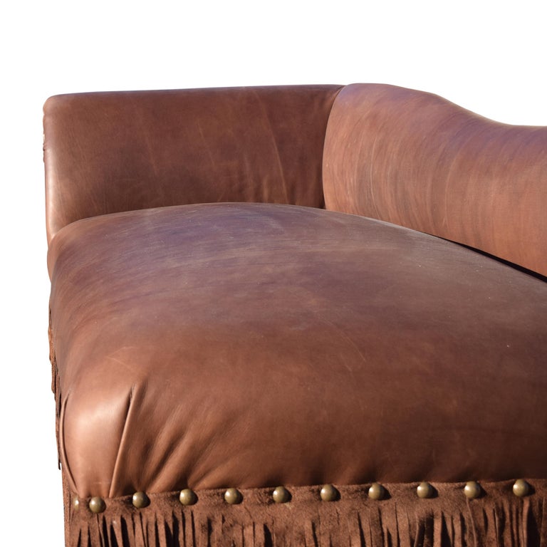 Kennedy Collection Genuine Leather Chaise Lounge For Sale at 1stDibs