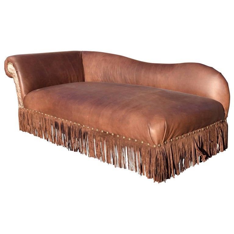 Kennedy Collection Genuine Leather Chaise Lounge For Sale at 1stDibs