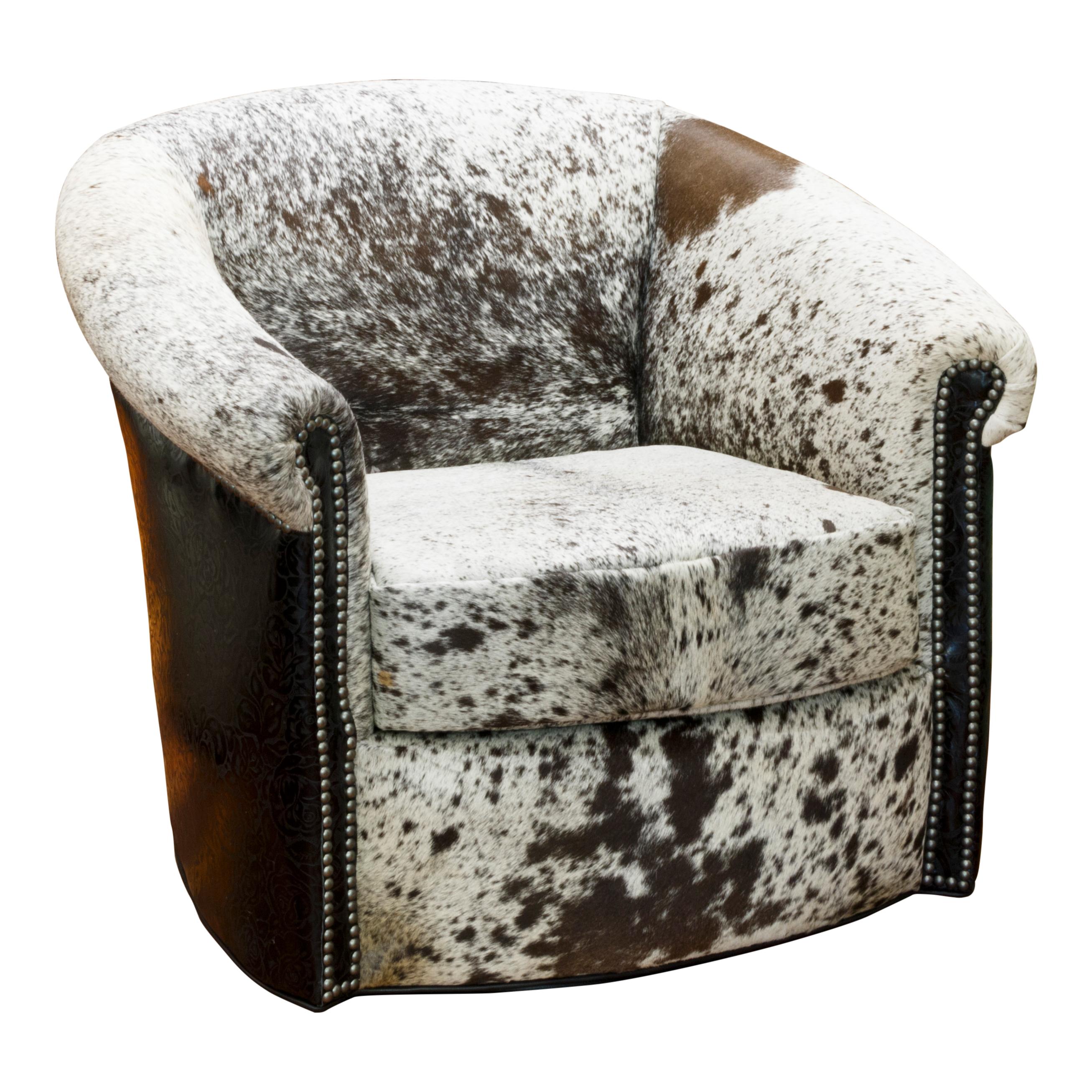 cowhide swivel chair