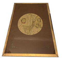 Harrods of London Brass Bound Campaign Mapped Globe Nesting Tables & Glass Tops