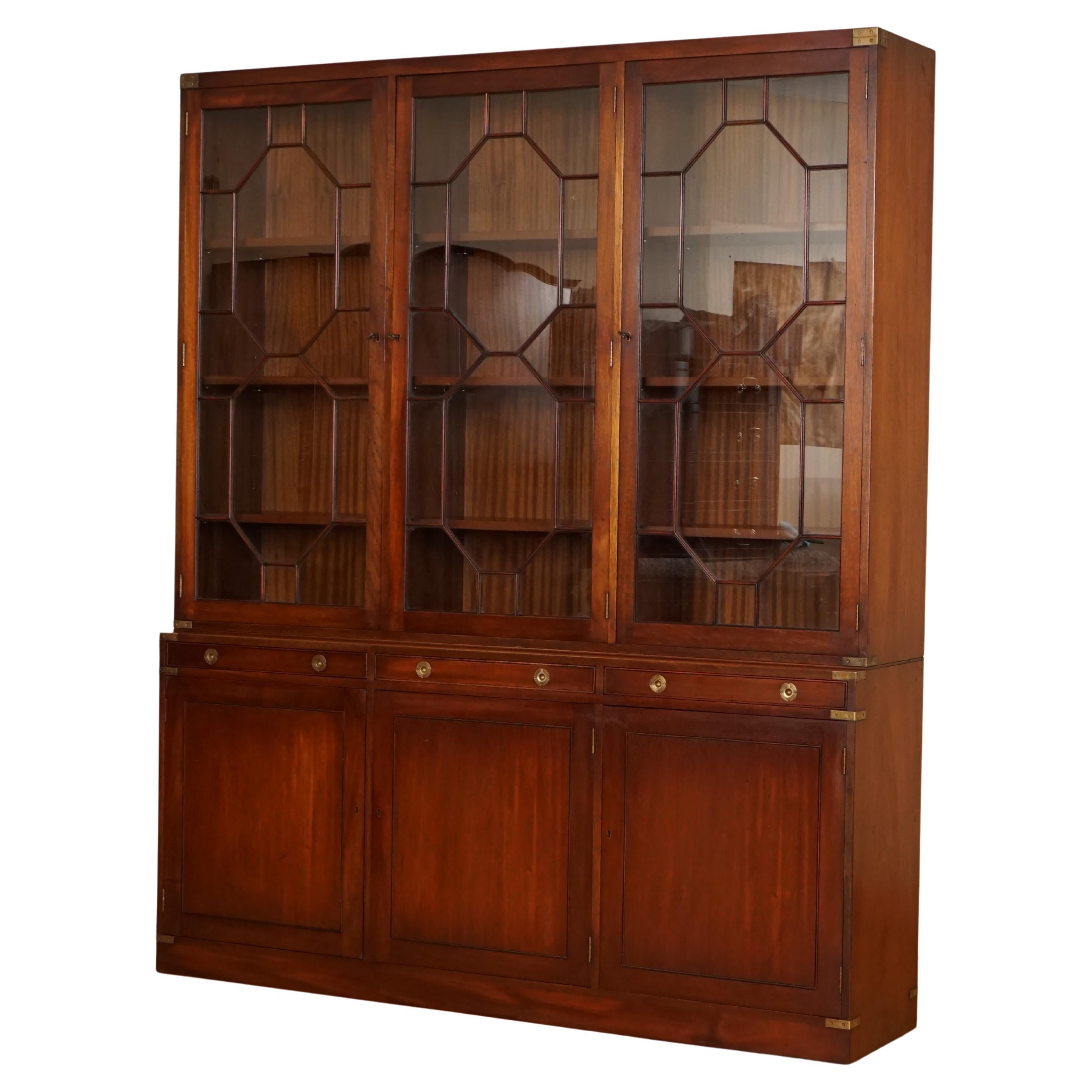 Kennedy for Harrods London Astral Glazed Campaign Library Bookcase Leather 1/2 