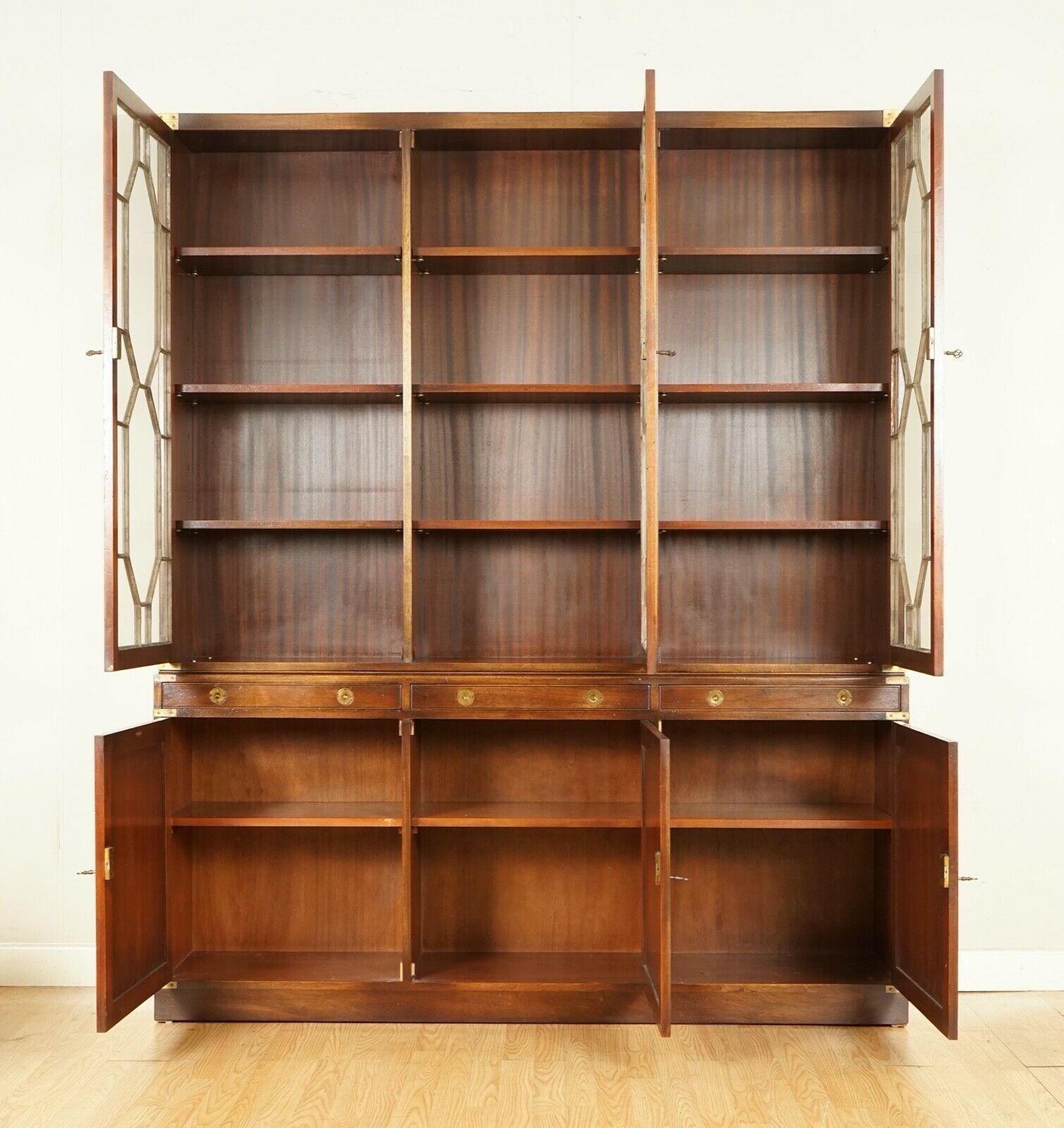 Kennedy for Harrods London Astral Glazed Campaign Library Bookcase Leather Desk 2