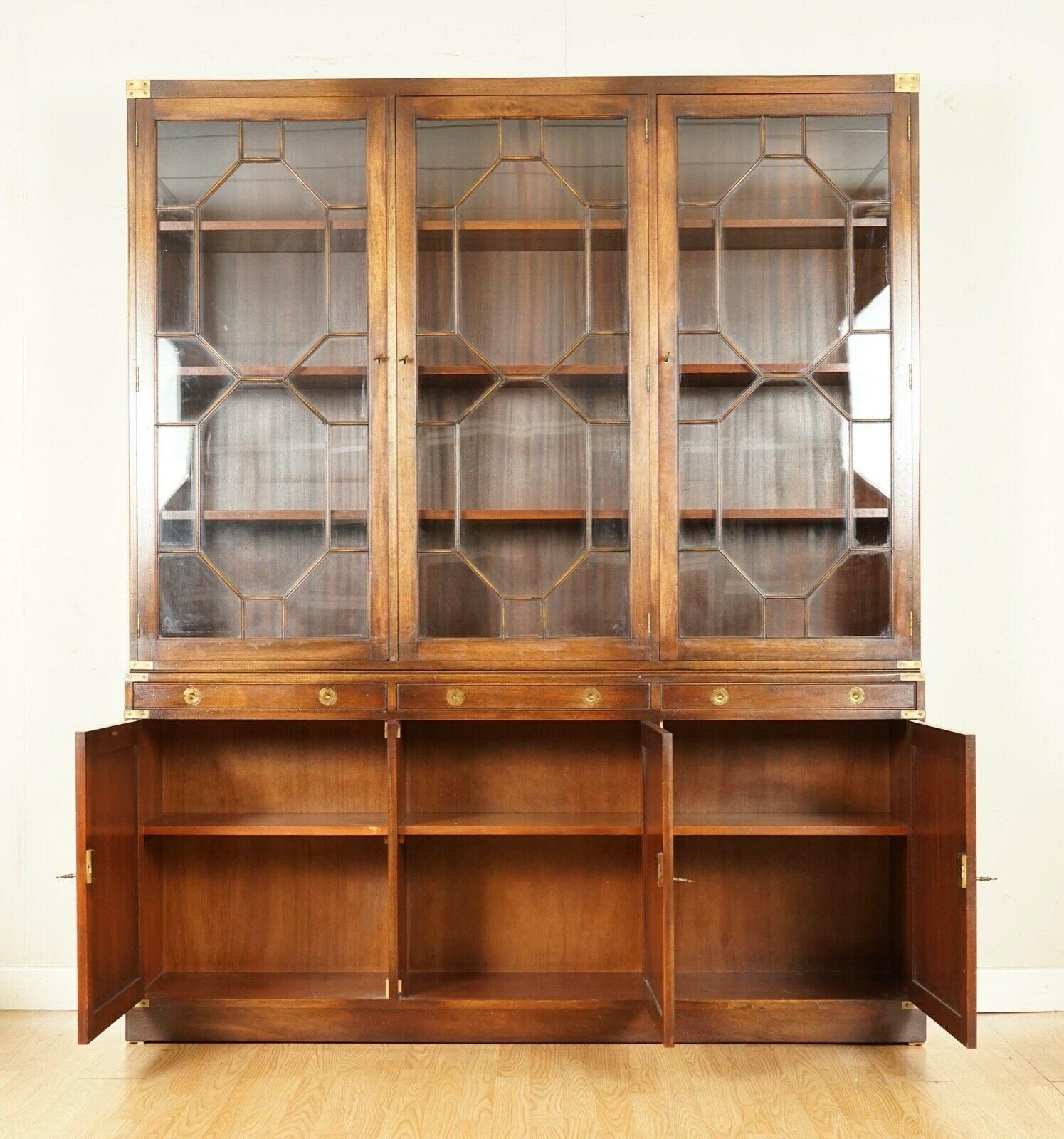 Kennedy for Harrods London Astral Glazed Campaign Library Bookcase Leather Desk 3