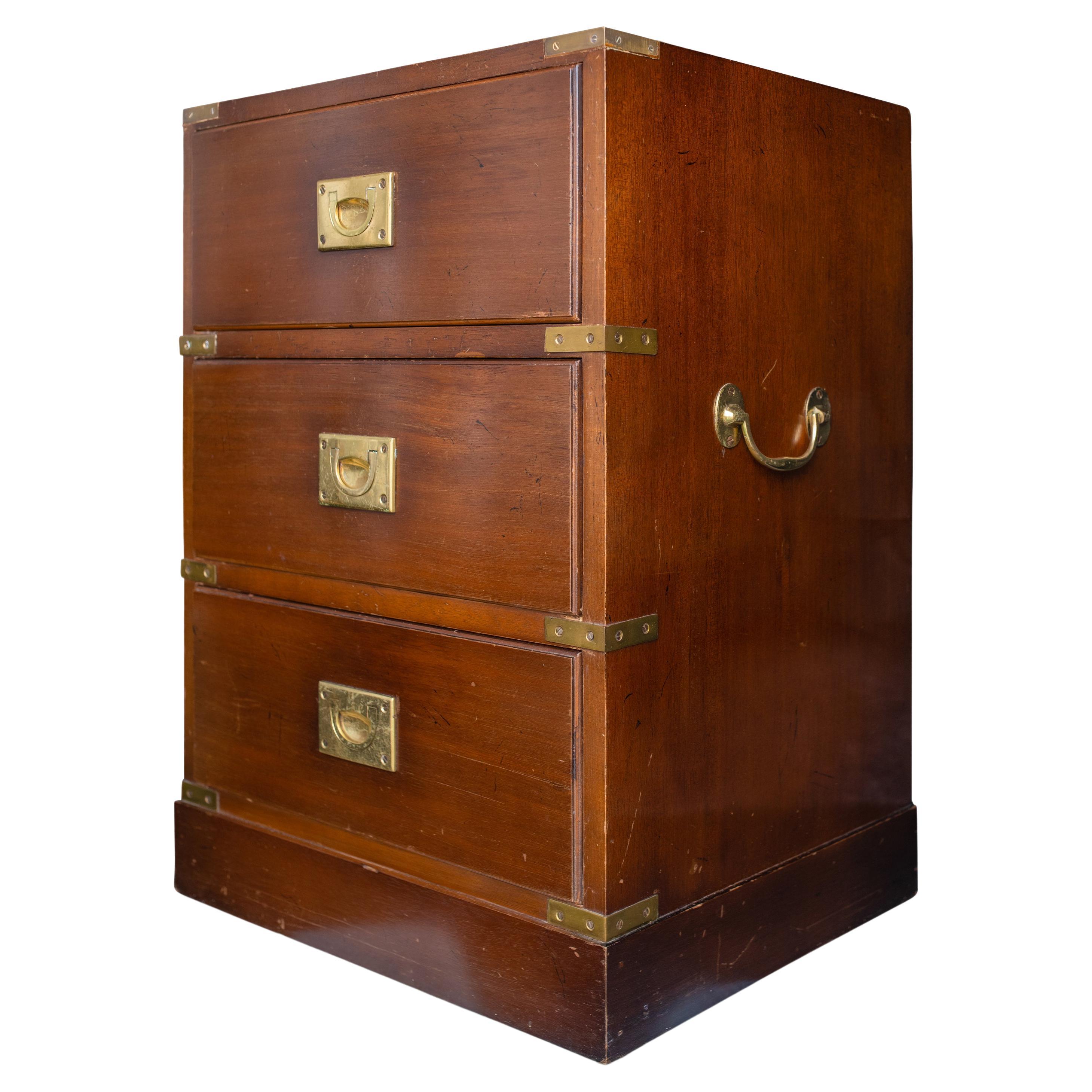 Kennedy for Harrods Military Campaign Three Drawer Chest with Brass Corners