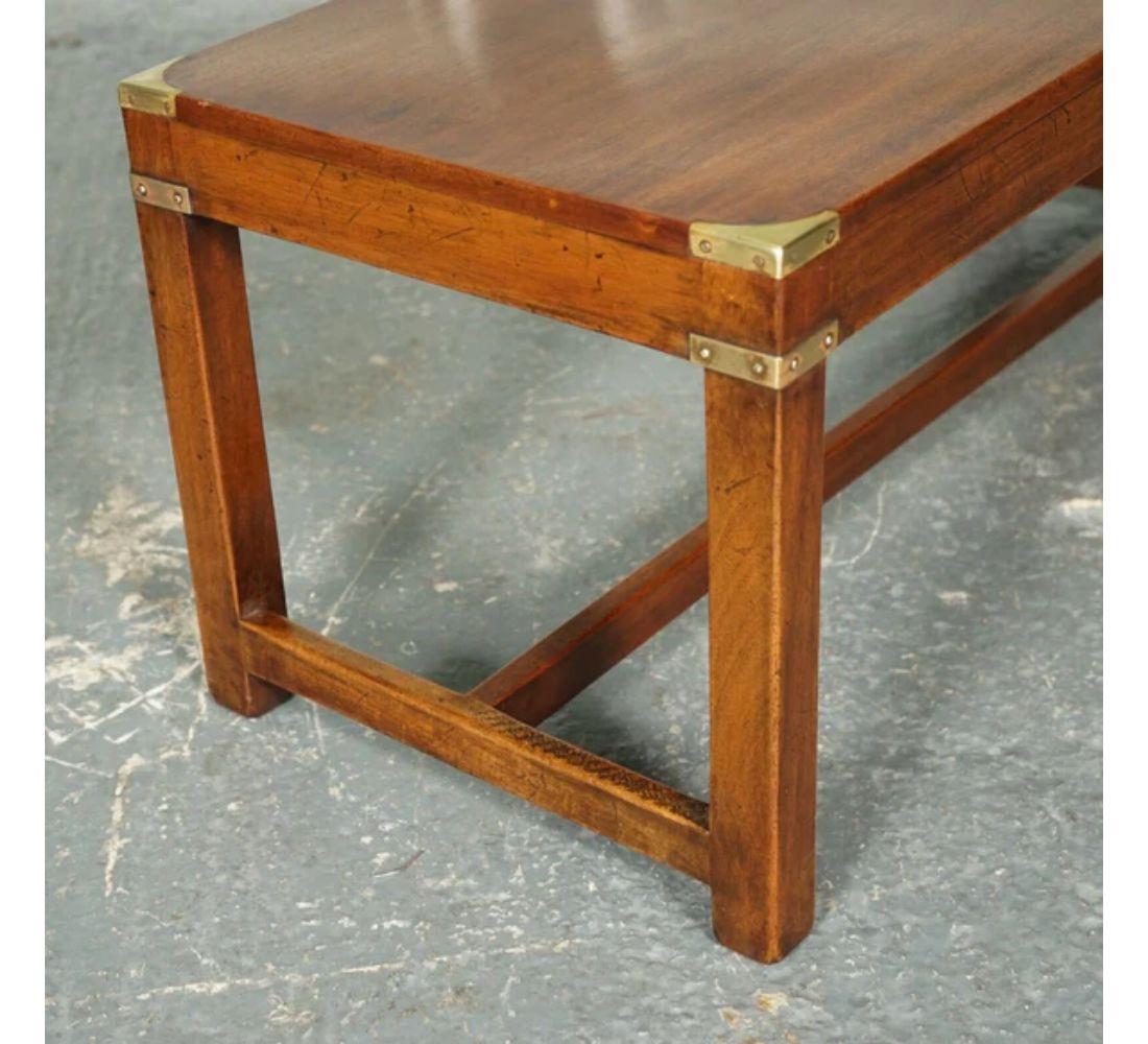 20th Century Kennedy For Harrods Vintage Restored London Military Campaign Coffee Table For Sale