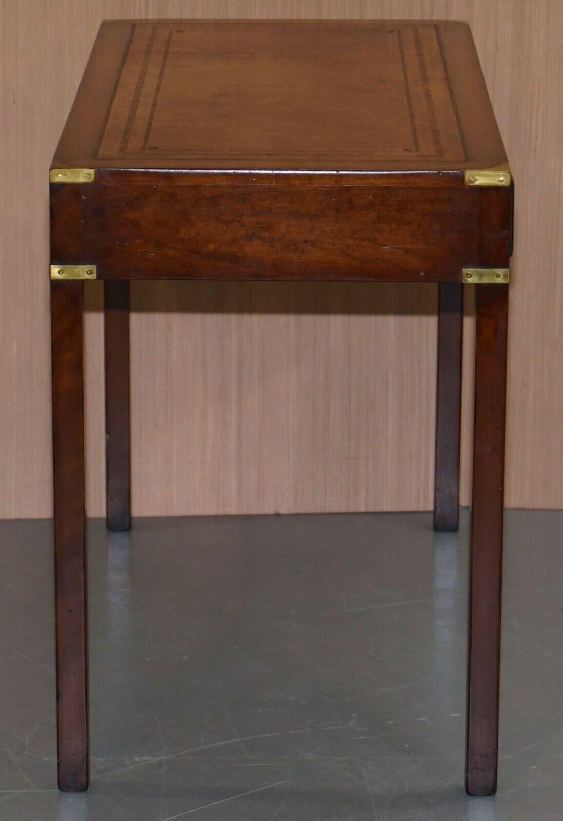 Kennedy Furniture Harrods Mahogany Leather Military Campaign Writing Table Desk 2