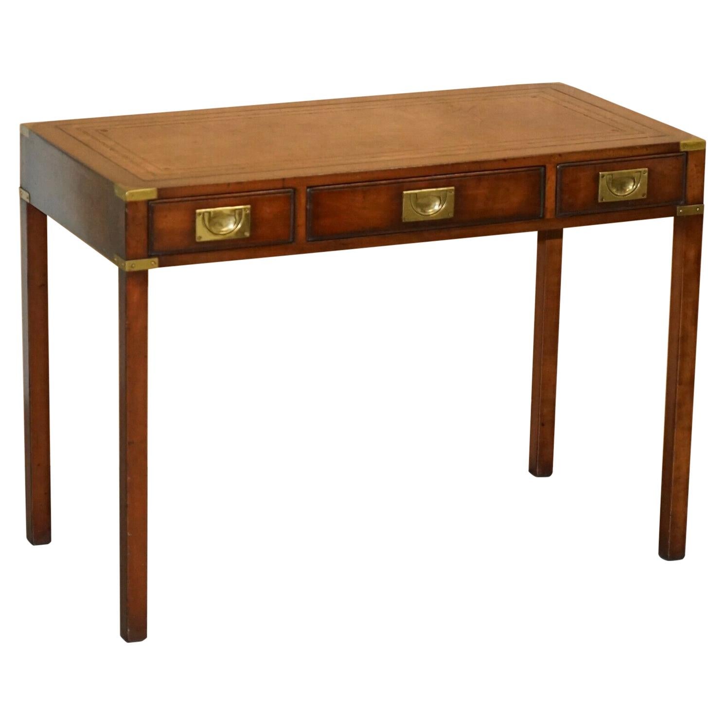 Kennedy Furniture Harrods Mahogany Leather Military Campaign Writing Table Desk