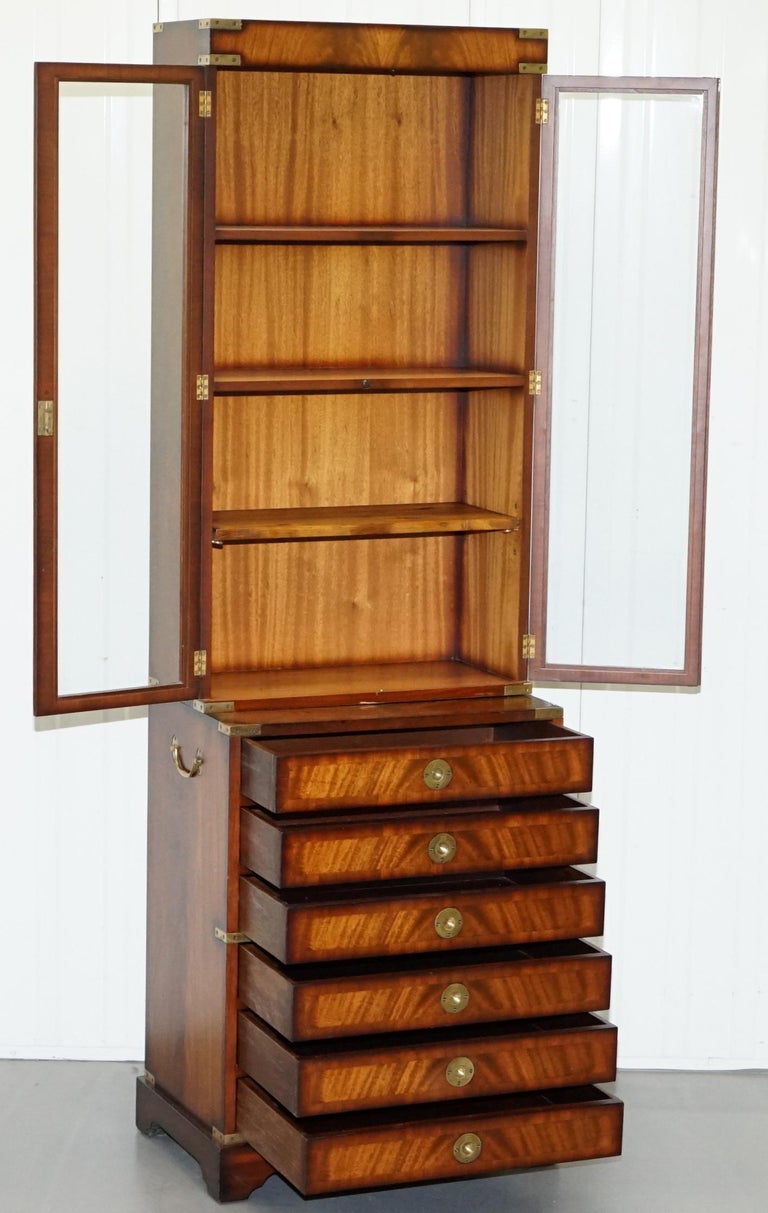 Kennedy Furniture Harrods Military Campaign Mahogany Bookcase Drawers