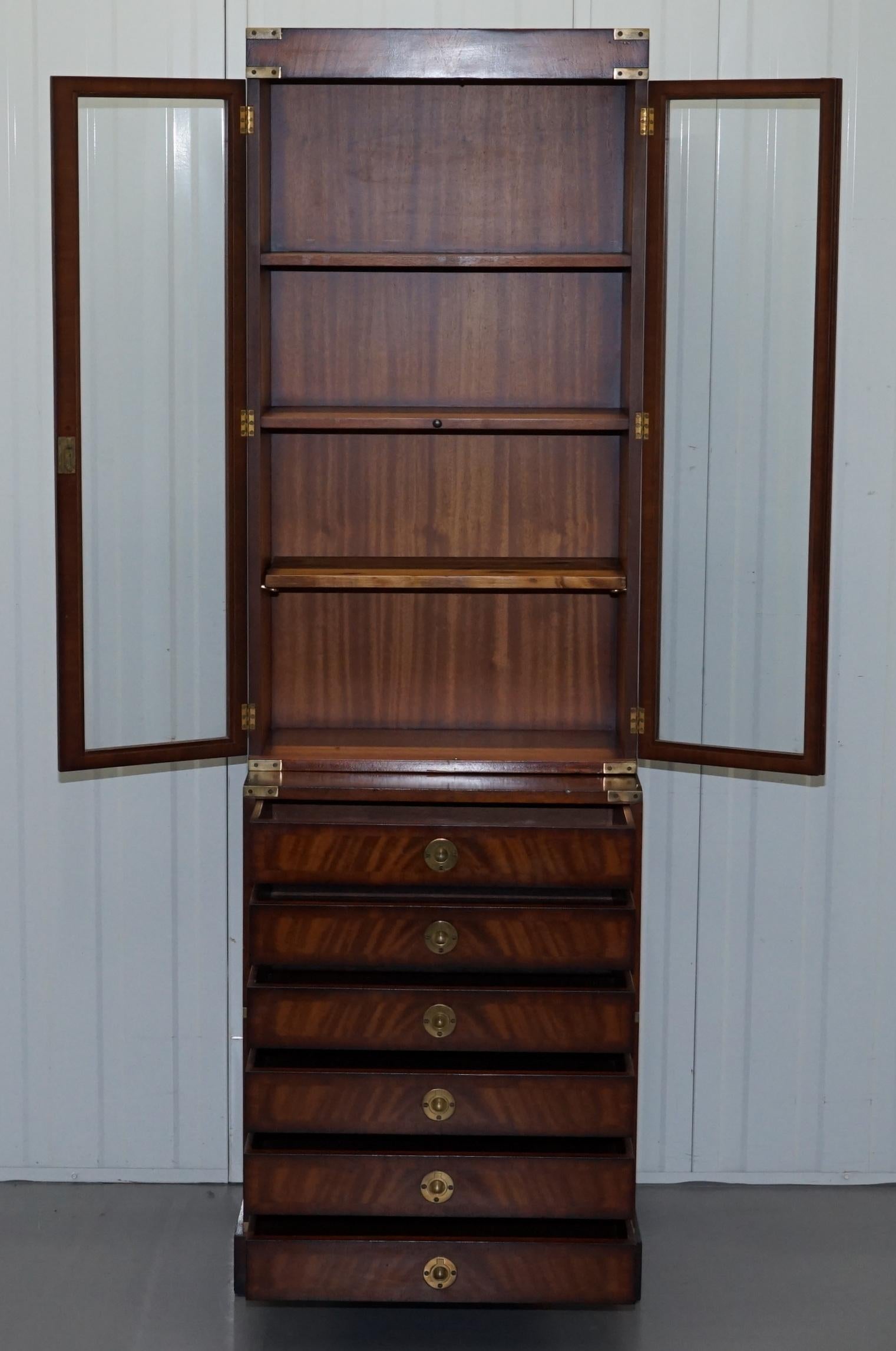 Kennedy Furniture Harrods Military Campaign Mahogany Bookcase Drawers 11